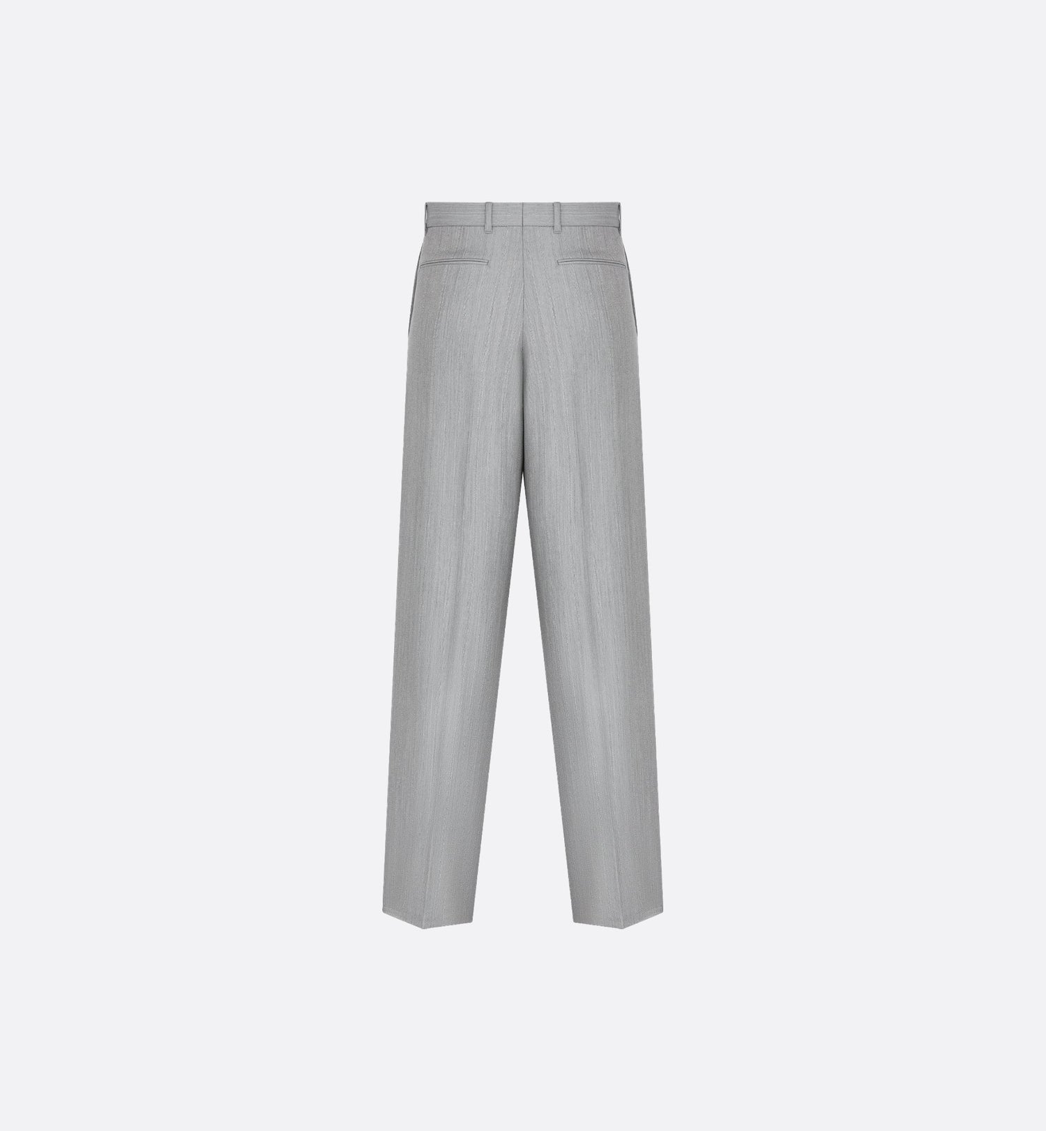 Tailored Loose-Fit Pants Gray Wool And Mohair With Stripes