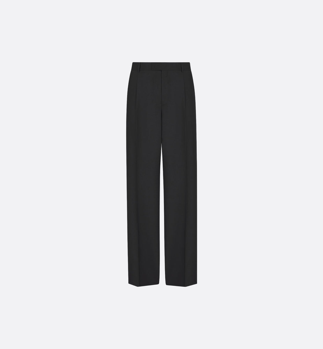 Tailored Wide-Leg Pants Black Virgin Wool And Mohair Barathea