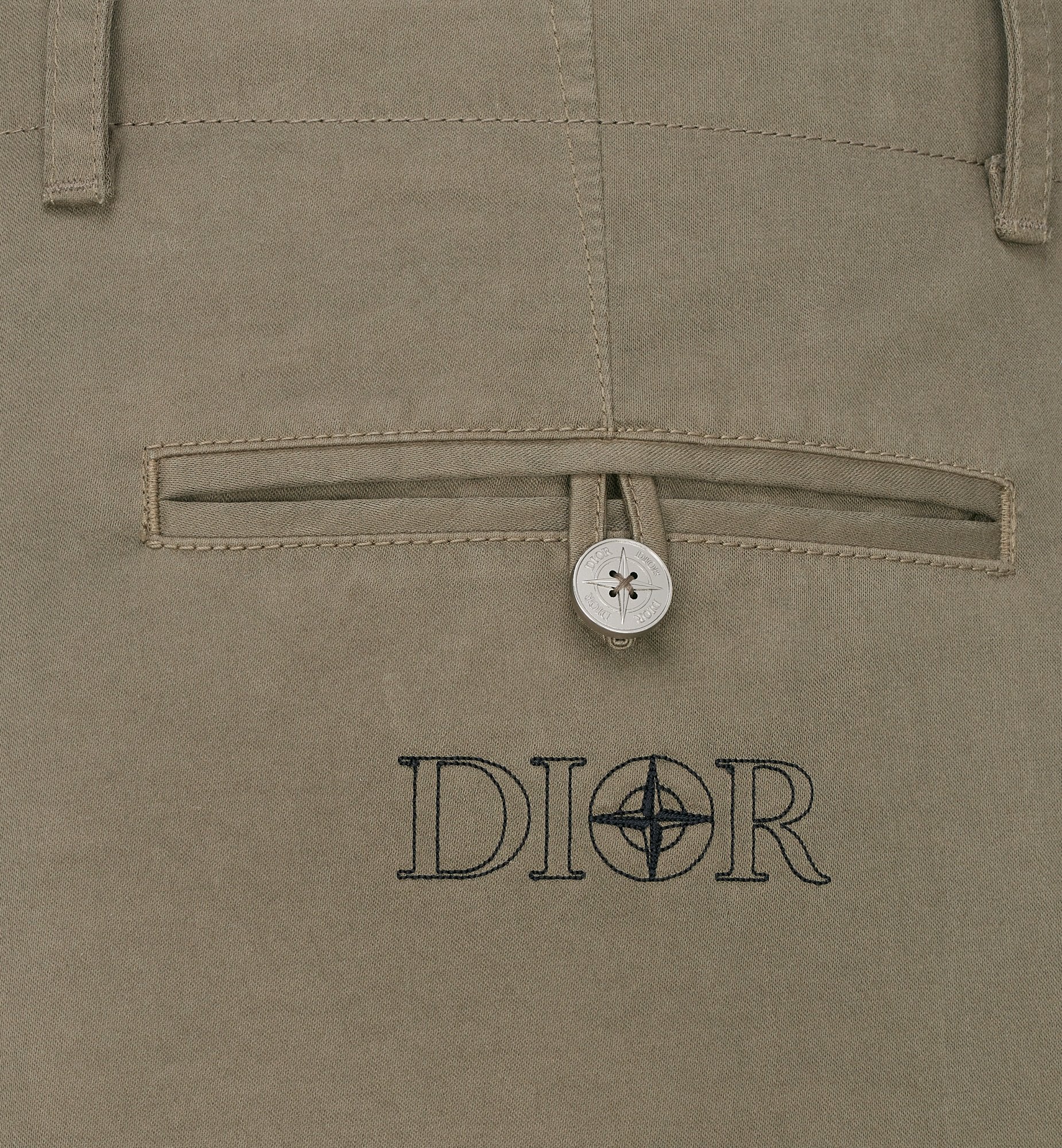 Dior And Stone Island Loose-Fit Pants Light Brown Cotton-Blend Satin