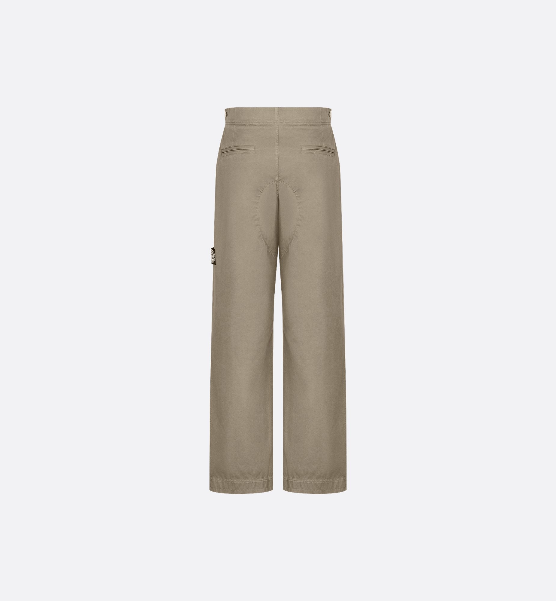 Dior And Stone Island Loose-Fit Sportswear Pants Gray Cotton-Blend Satin