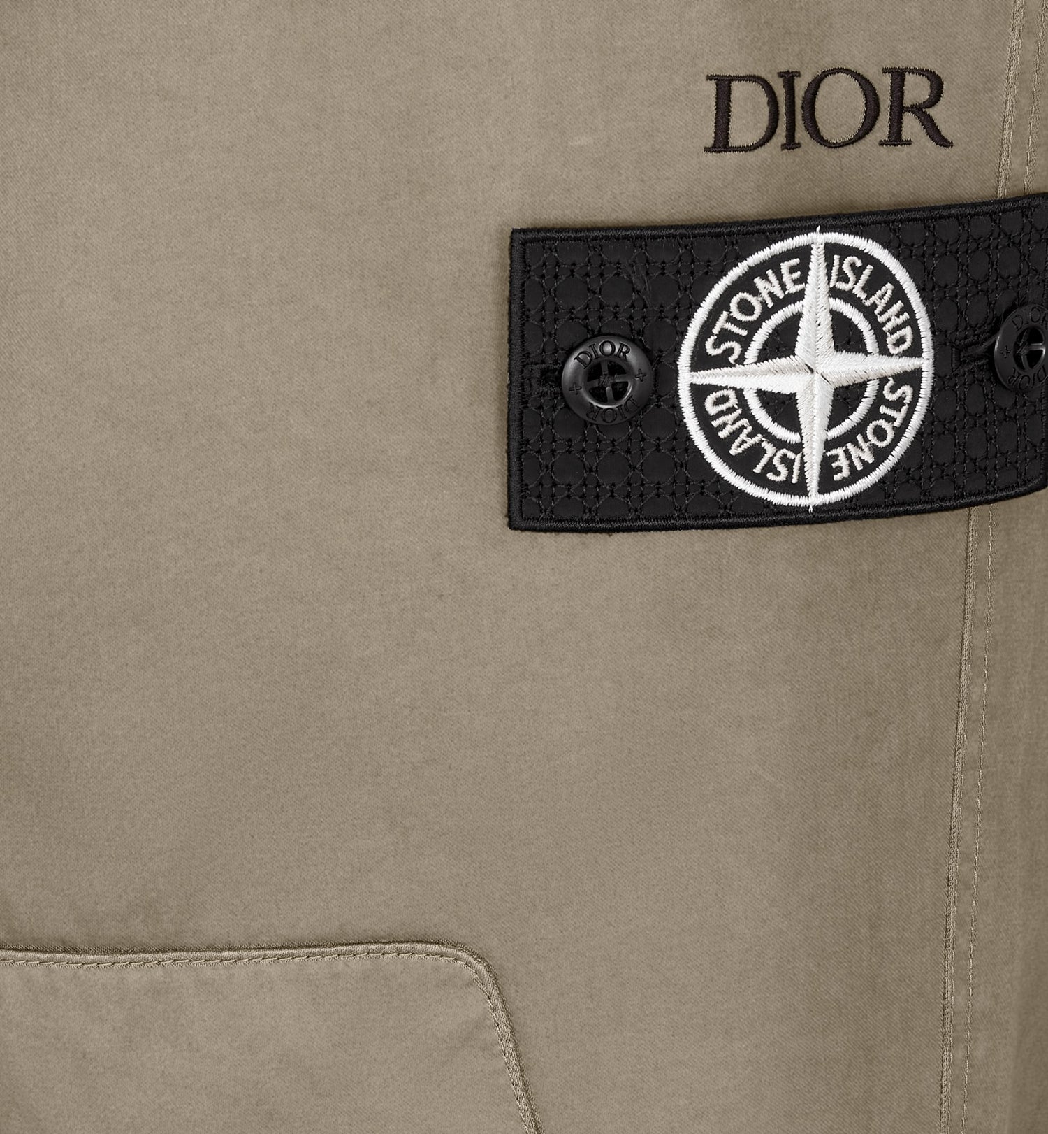 Dior And Stone Island Loose-Fit Sportswear Pants Gray Cotton-Blend Satin