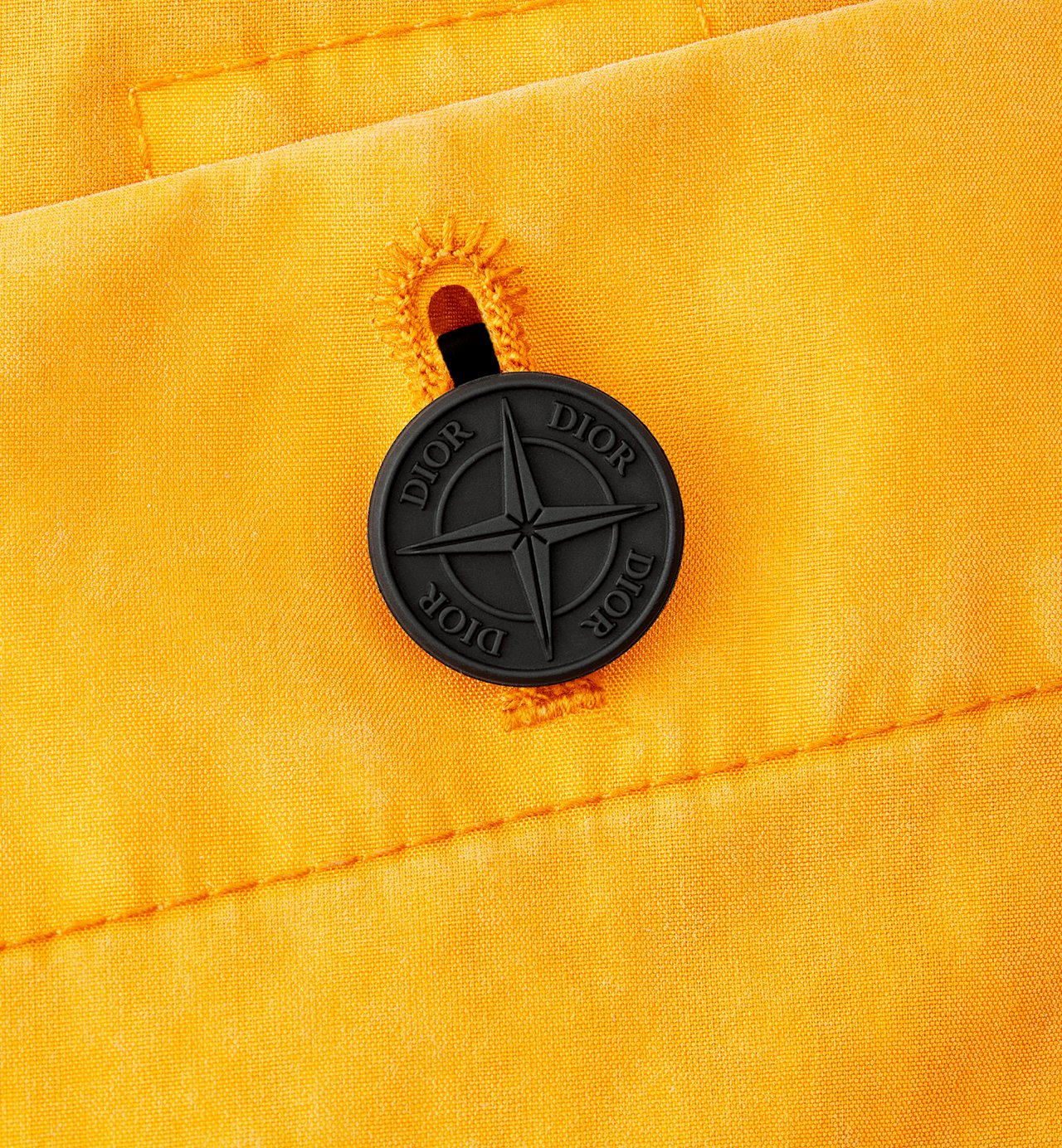 Dior And Stone Island Bermuda Shorts Yellow Cotton-Blend Satin