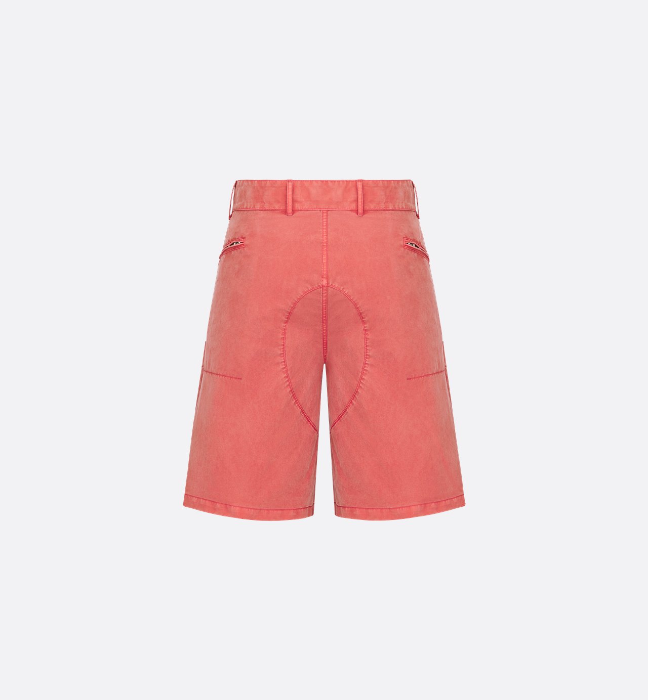 Dior And Stone Island Bermuda Shorts Red Cotton-Blend Satin