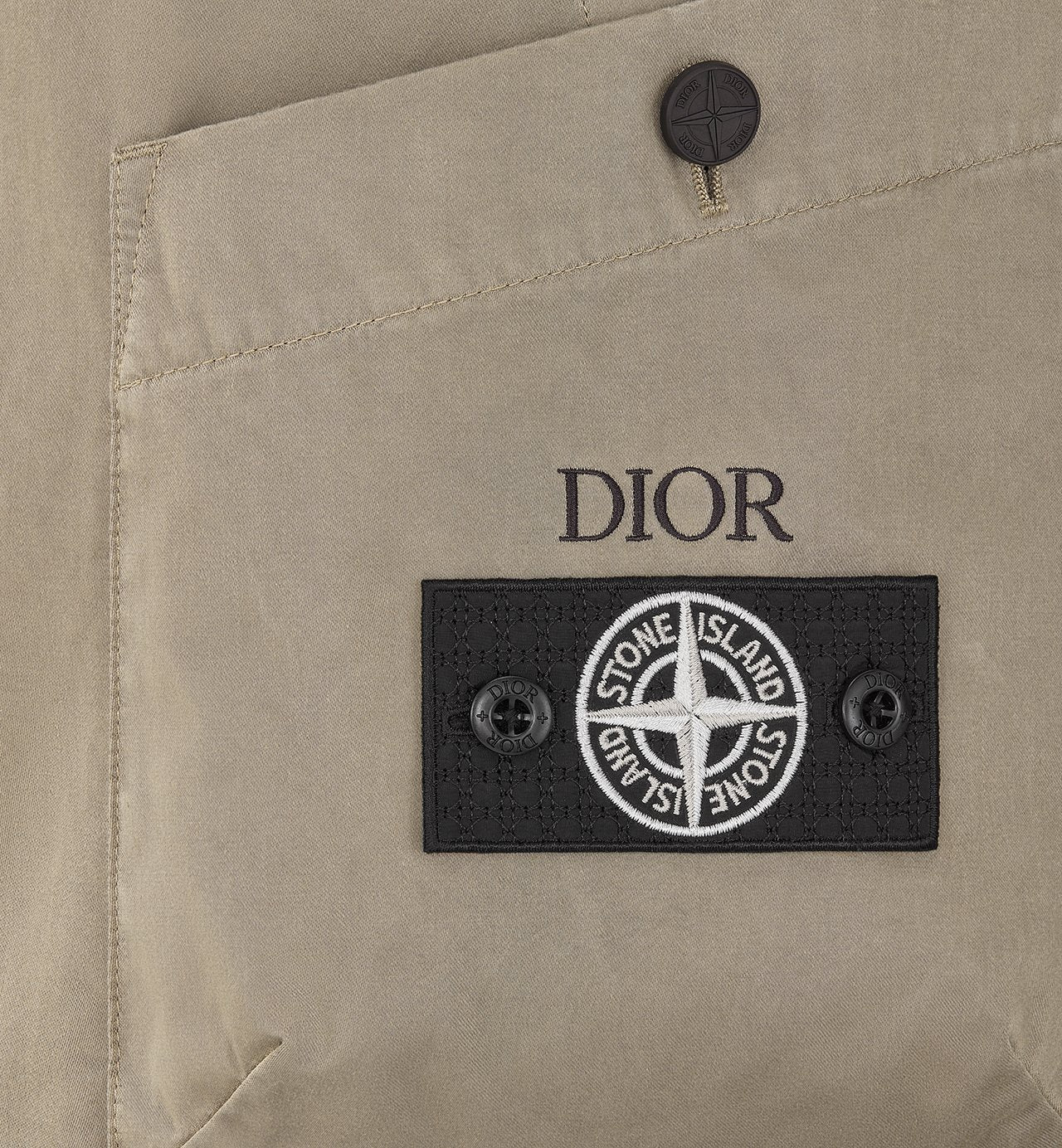 Dior And Stone Island Bermuda Shorts Brown Cotton-Blend Satin