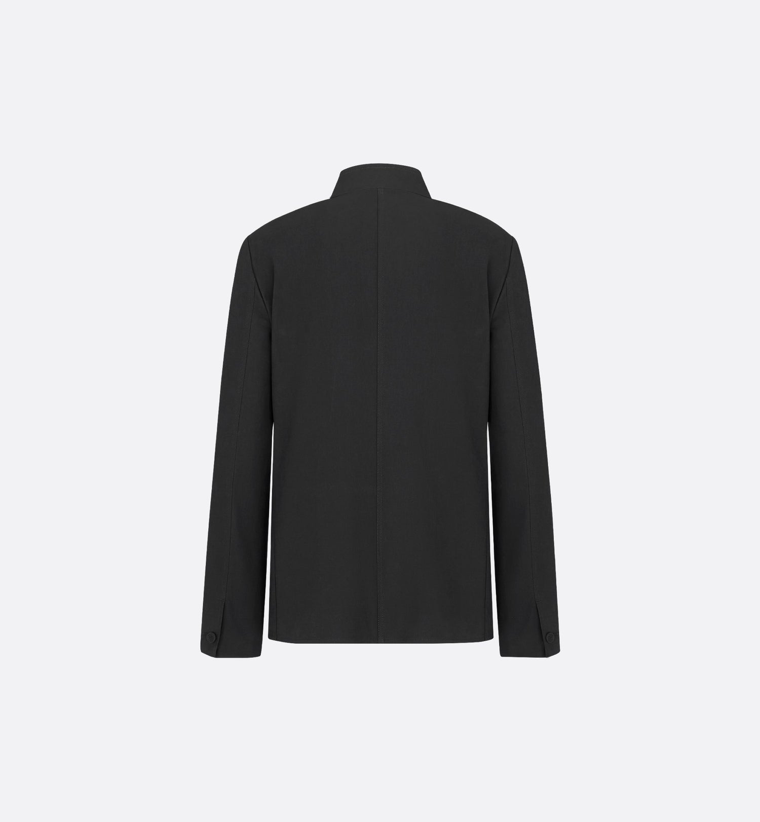 Officer Collar Jacket Black Emerized Cotton Blend