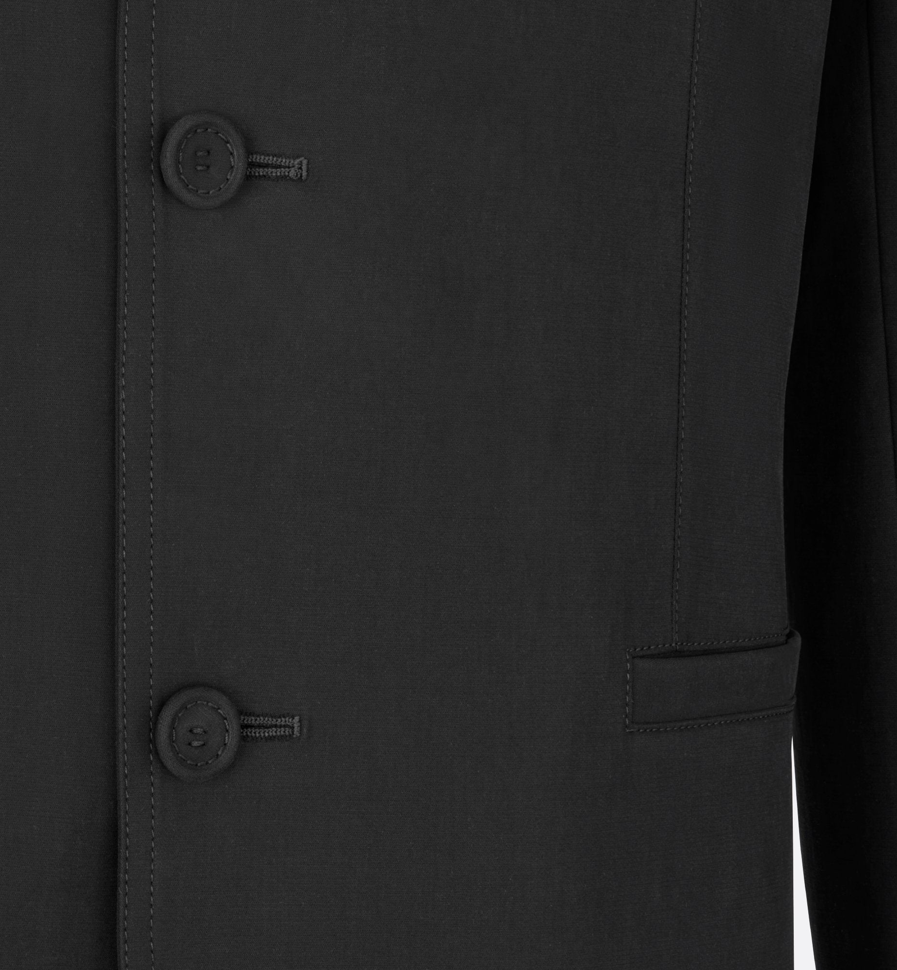 Officer Collar Jacket Black Emerized Cotton Blend