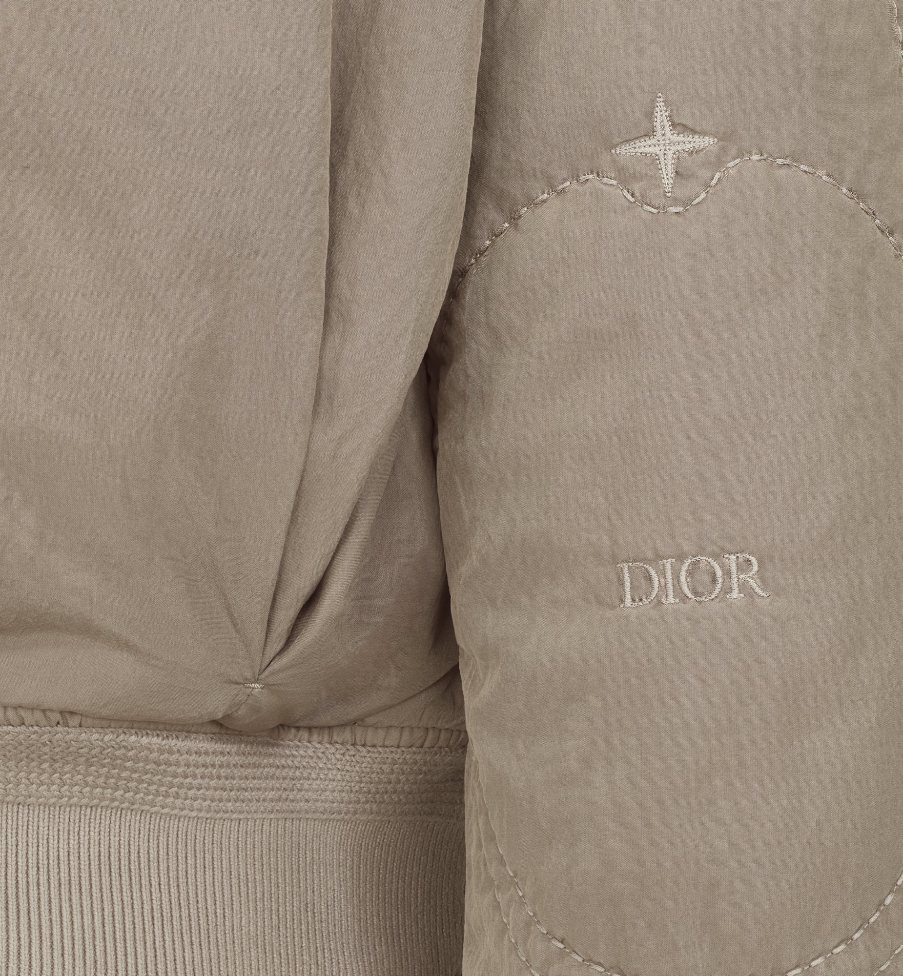 Dior And Stone Island Bomber Jacket Brown Habotai Silk Blend