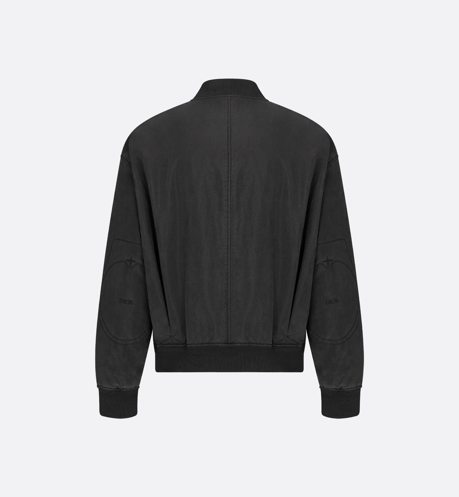 Dior And Stone Island Bomber Jacket Black Habotai Silk Blend