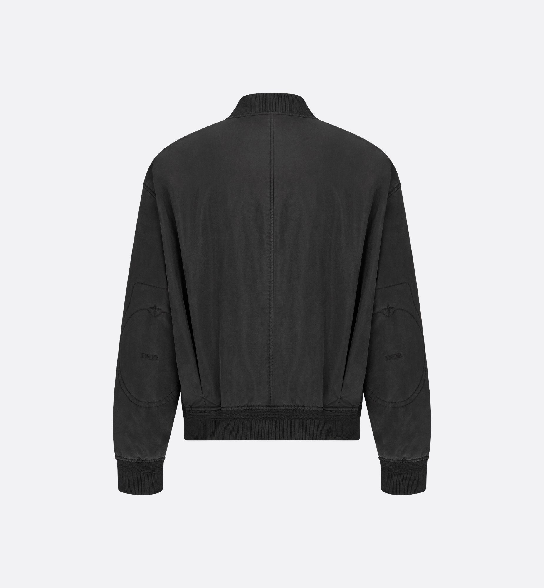 Dior And Stone Island Bomber Jacket Black Habotai Silk Blend