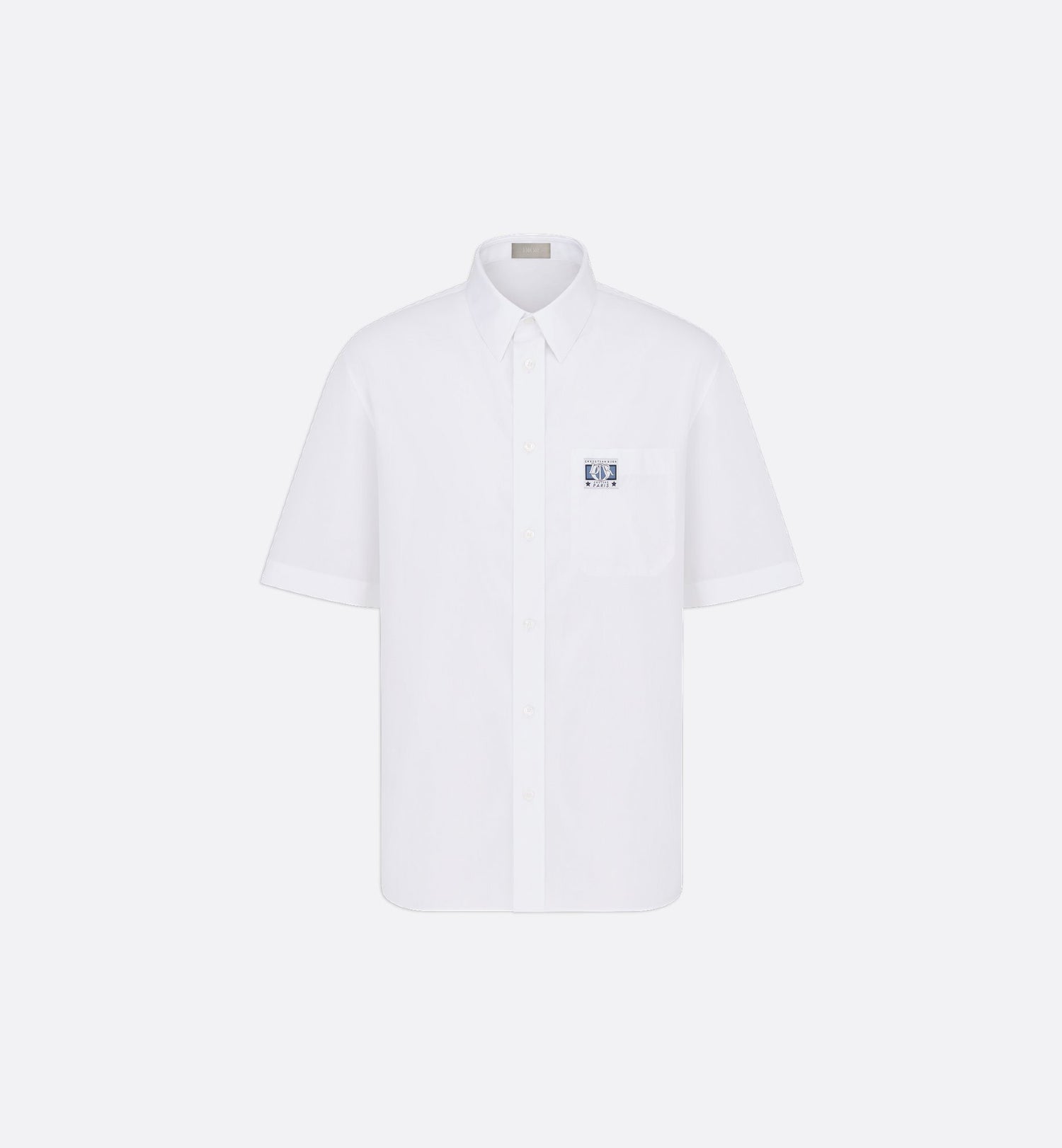 Charm Short-Sleeved Shirt White Cotton Poplin