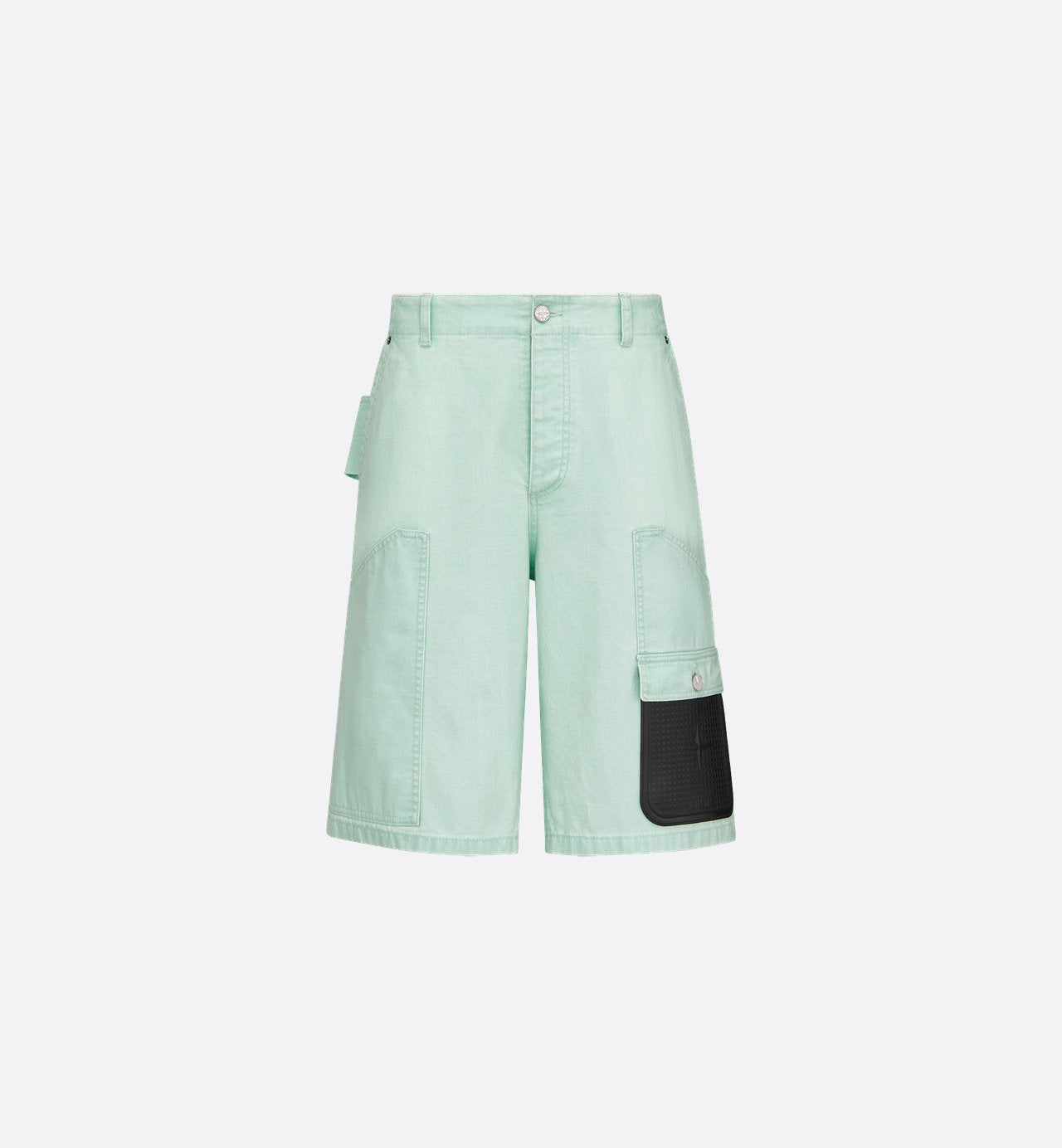 Dior And Stone Island Bermuda Shorts Light Green Cotton