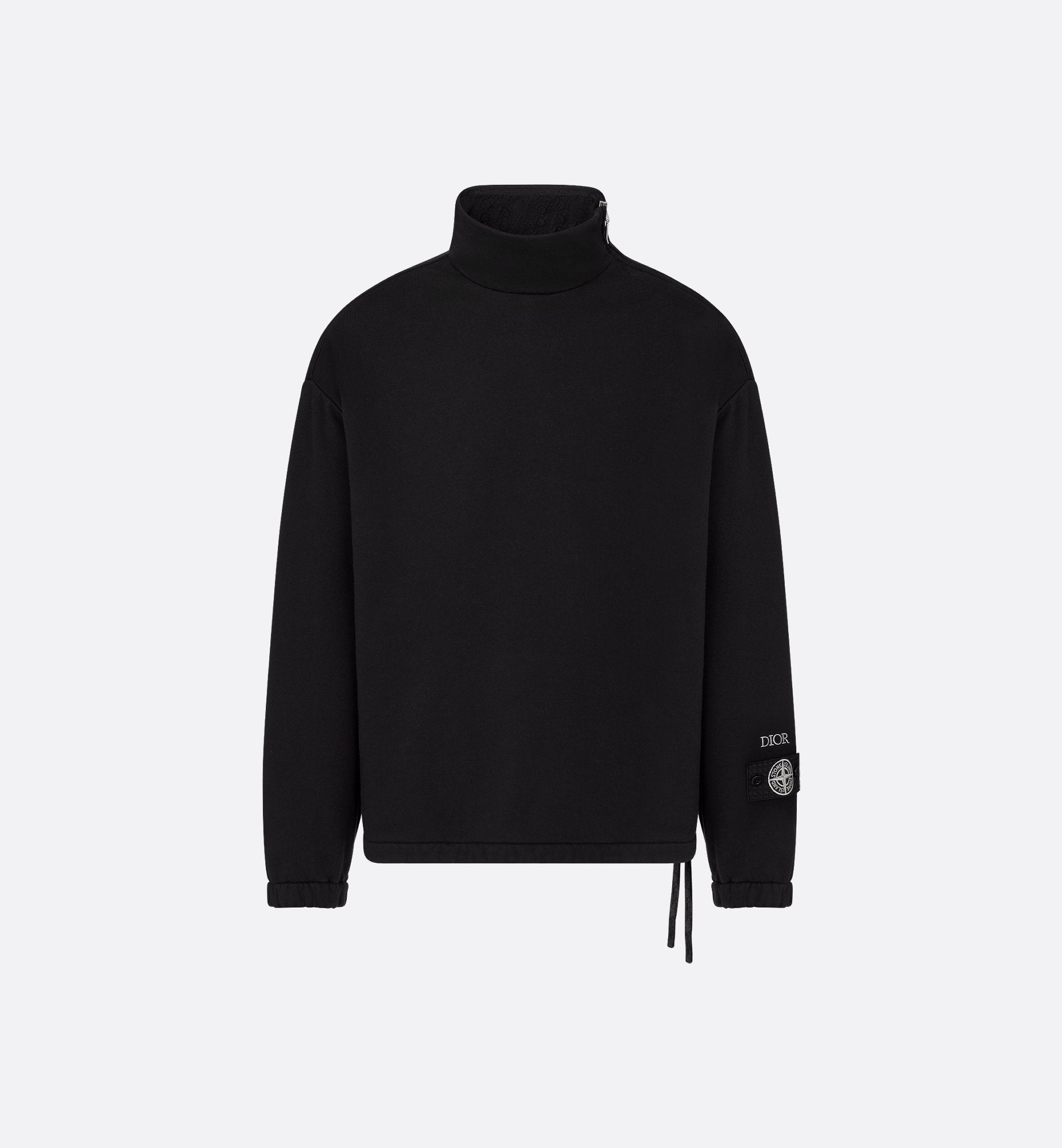 Dior And Stone Island Sweatshirt Black Cotton Fleece