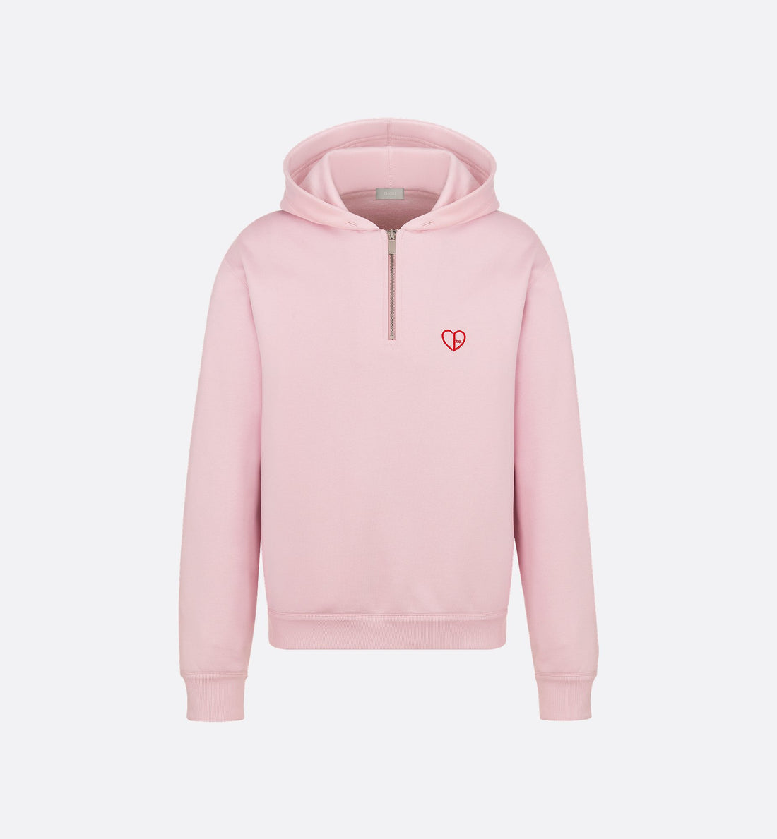 Cd Heart Relaxed-Fit Hooded Sweatshirt Pink Cotton Fleece