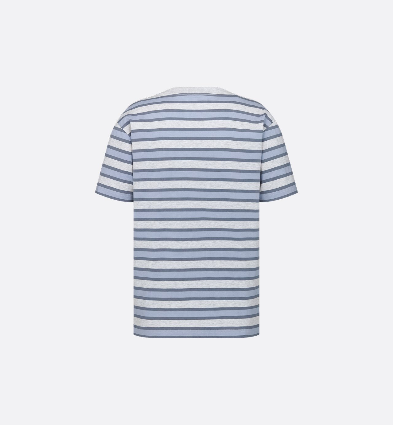 Relaxed Fit T-Shirt Gray Cotton Jersey With Stripes