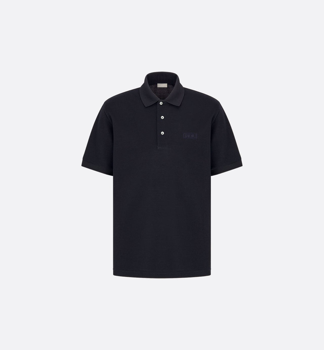 Icons Polo Shirt Navy Blue Cotton And Silk Pique