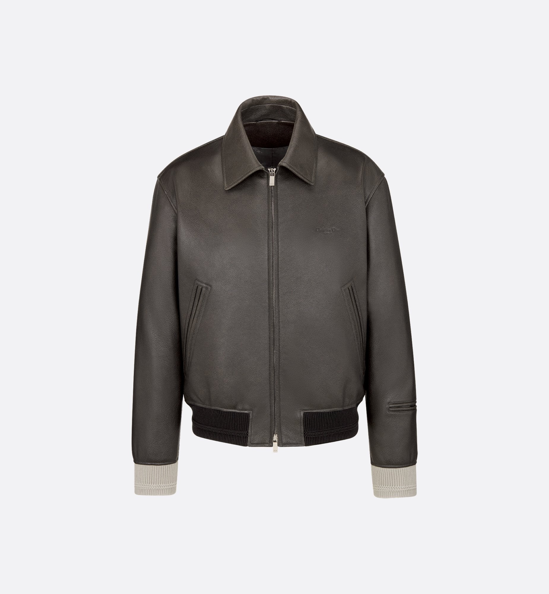 Cd Couture Signature Blouson Jacket Black Calfskin