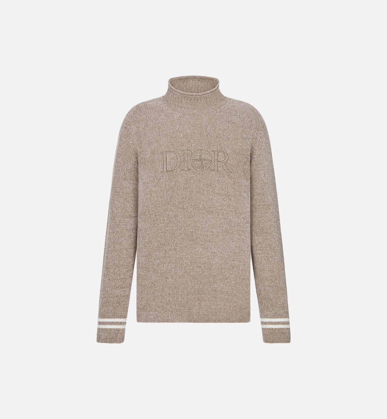 Dior And Stone Island Sweater Gray Technical Jersey