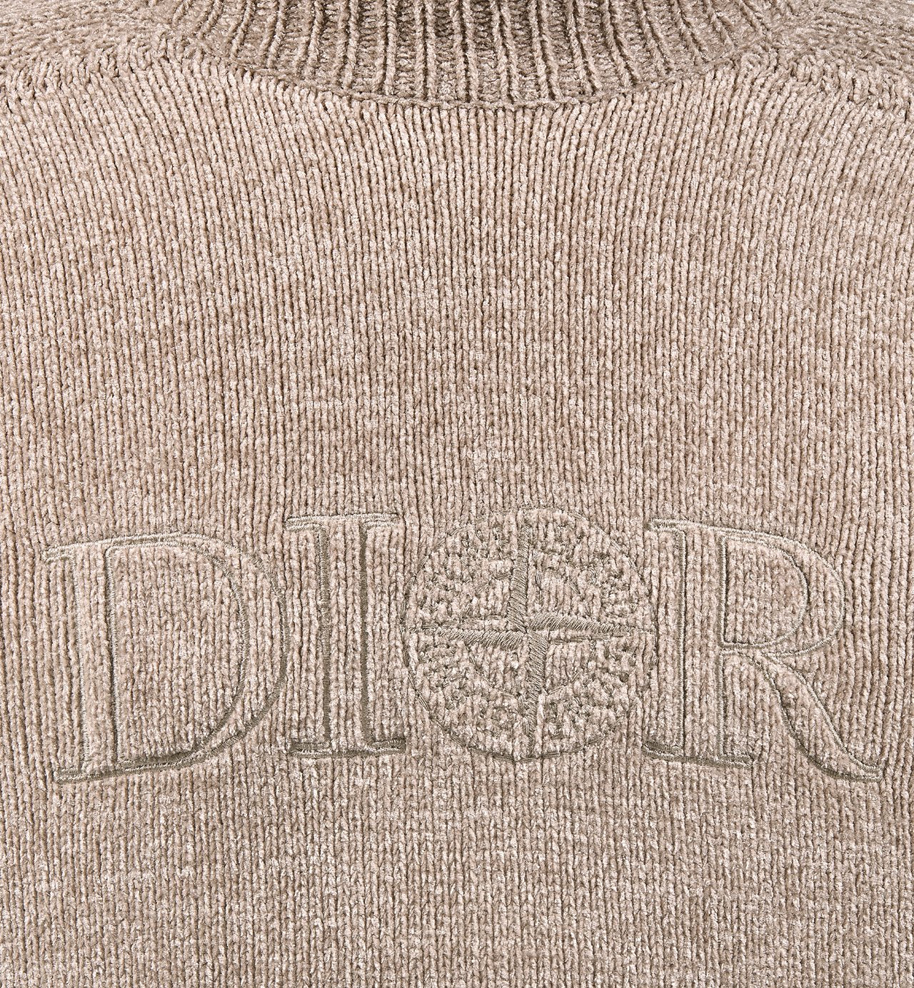 Dior And Stone Island Sweater Gray Technical Jersey