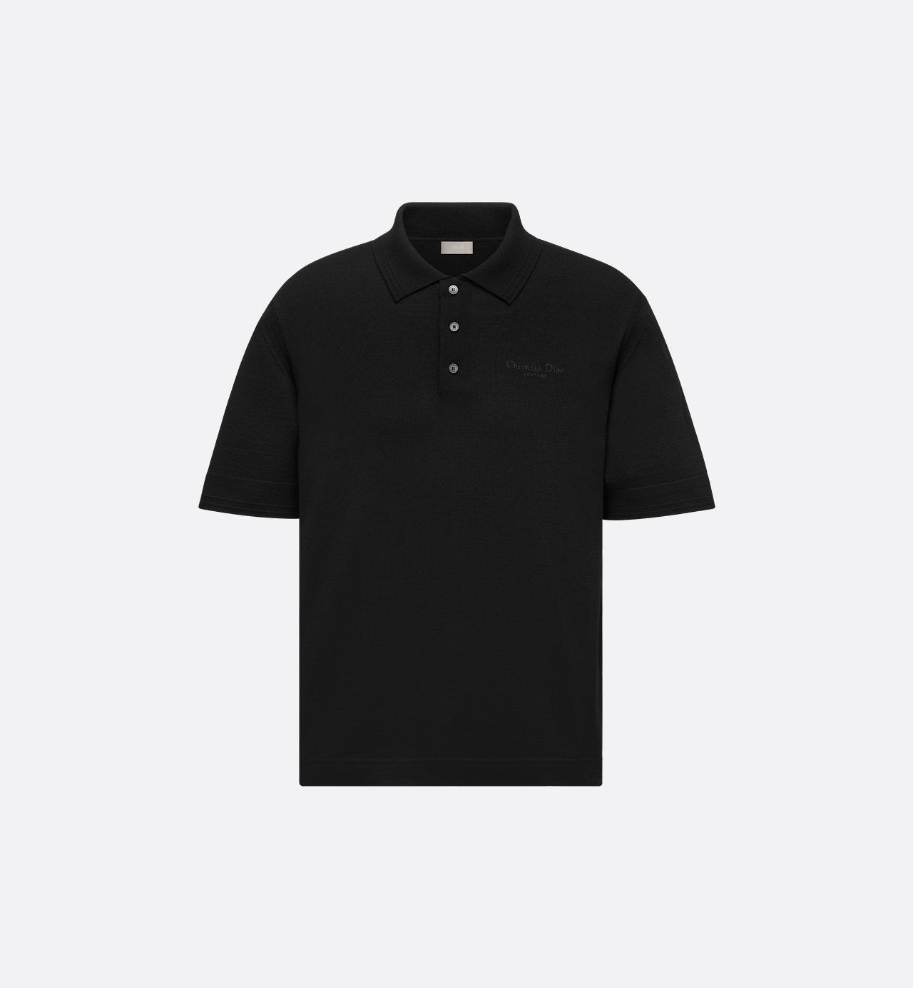 Cd Couture Polo Shirt Black Virgin Wool Jersey