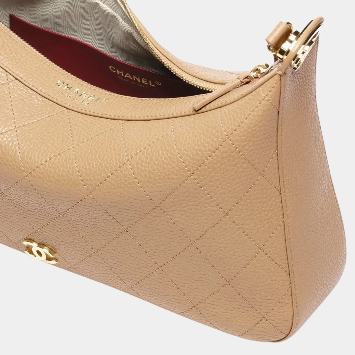 Large hobo Bag Calf &amp; gold-plated metal