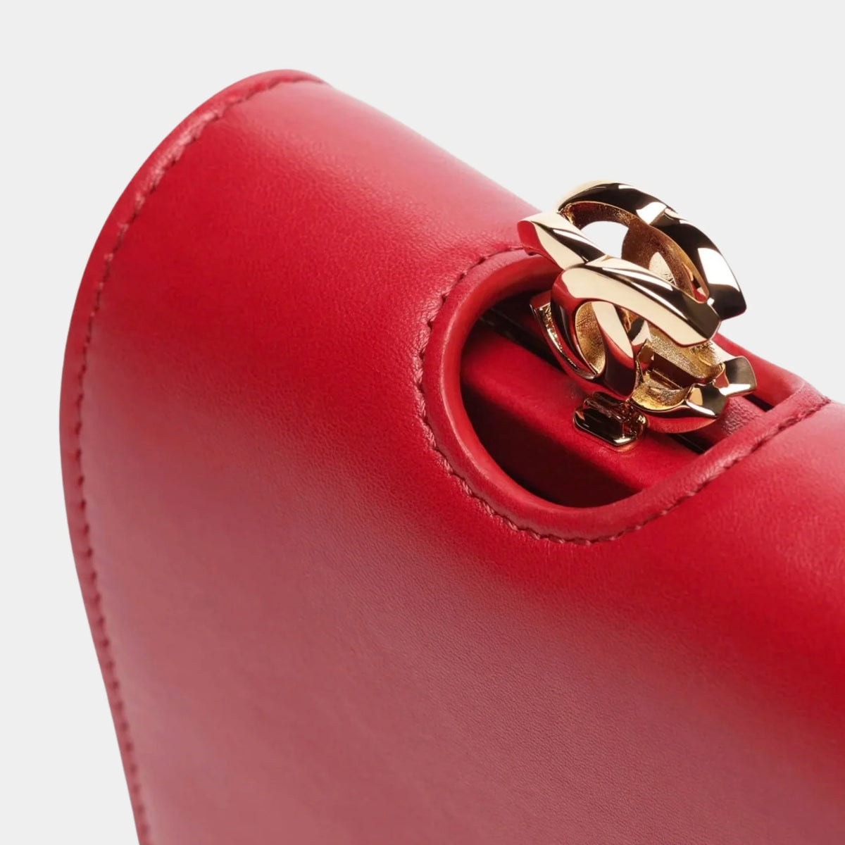 Clutch Leather &amp; Gold-Tone Metal