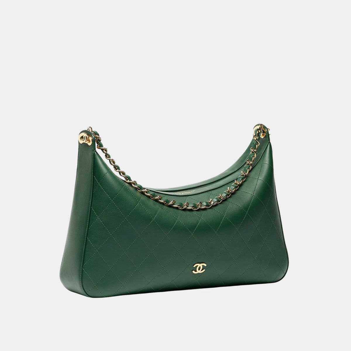 Large hobo Bag Calf &amp; gold-plated metal