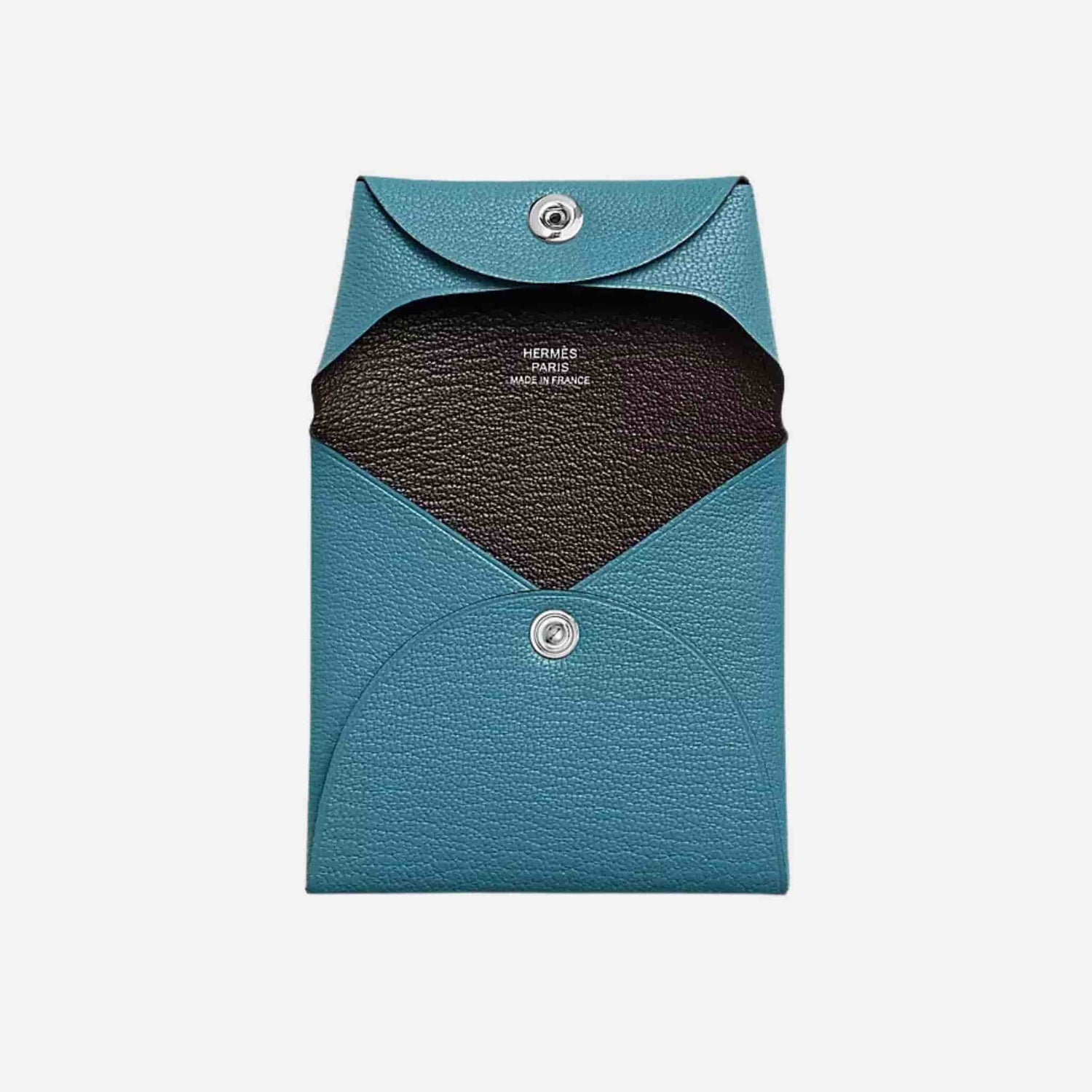 Hermes Bastia Purse Mysore Goatskin , Bleu Jean/ Havana, Interior