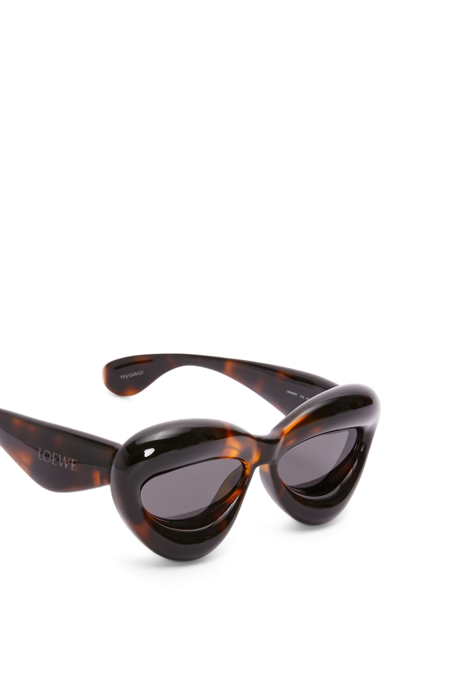 Inflated cateye sunglasses in nylon