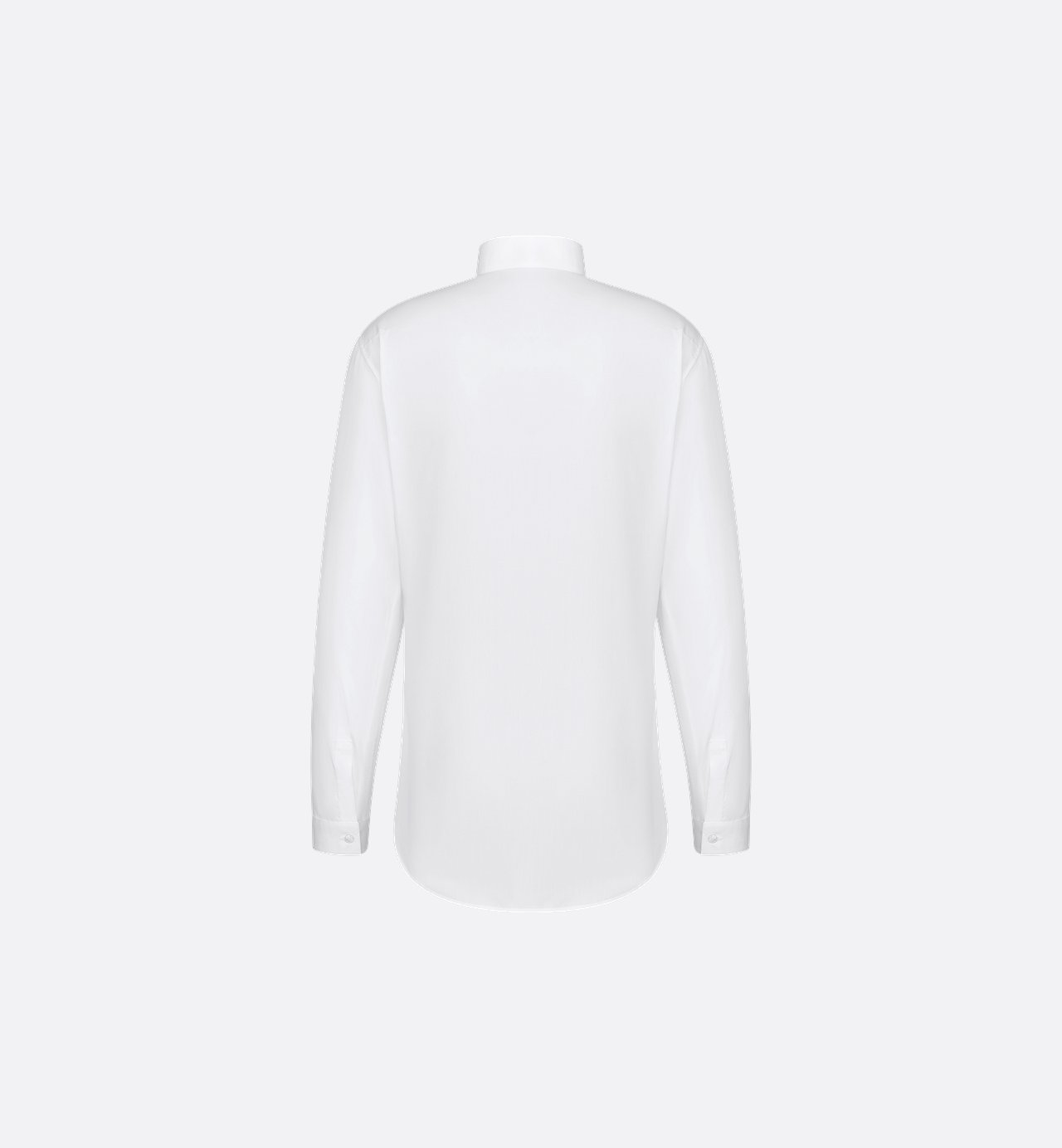 Officer Collar Shirt White Cotton Poplin