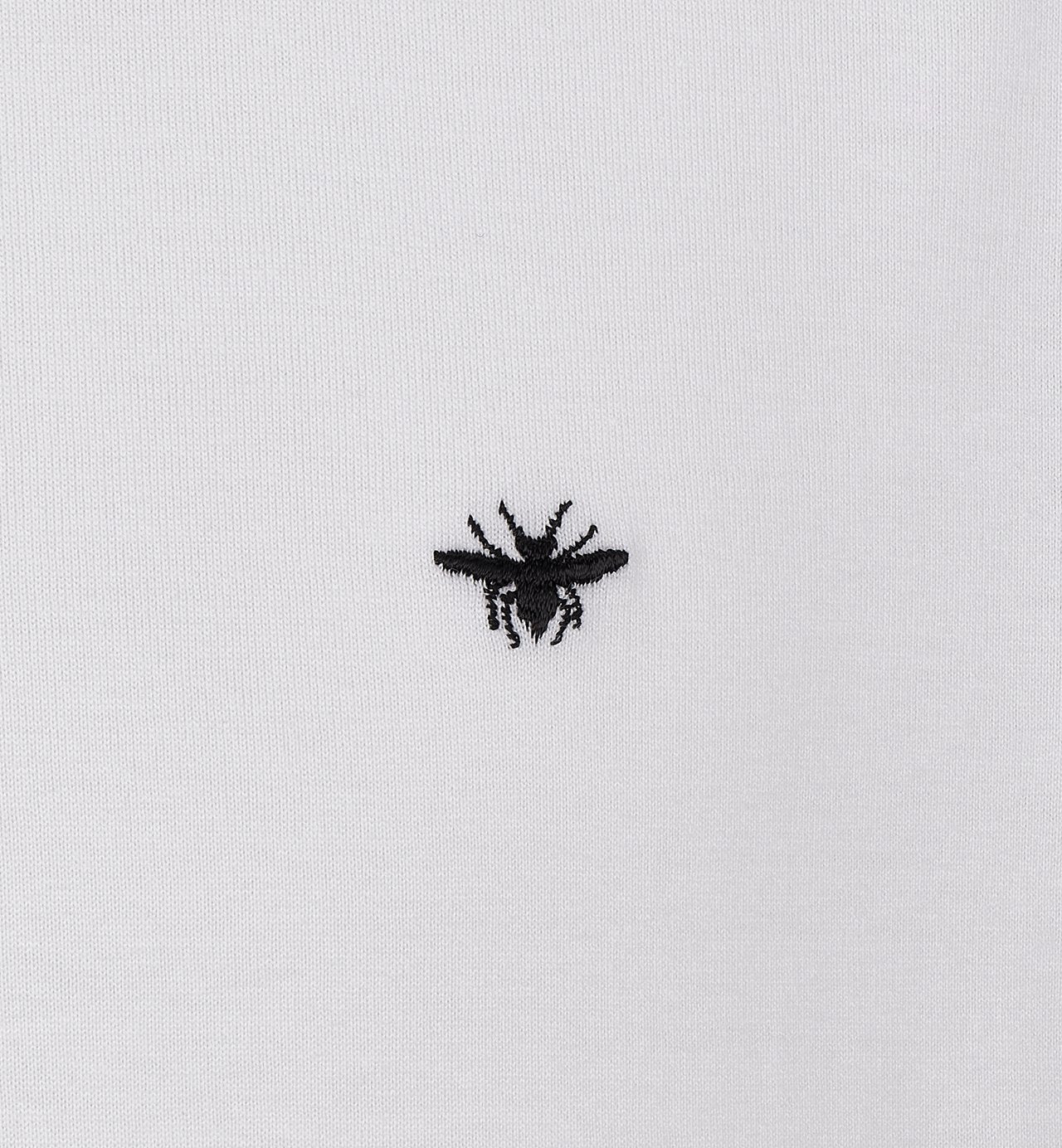 T-Shirt With Bee Embroidery White Cotton Jersey