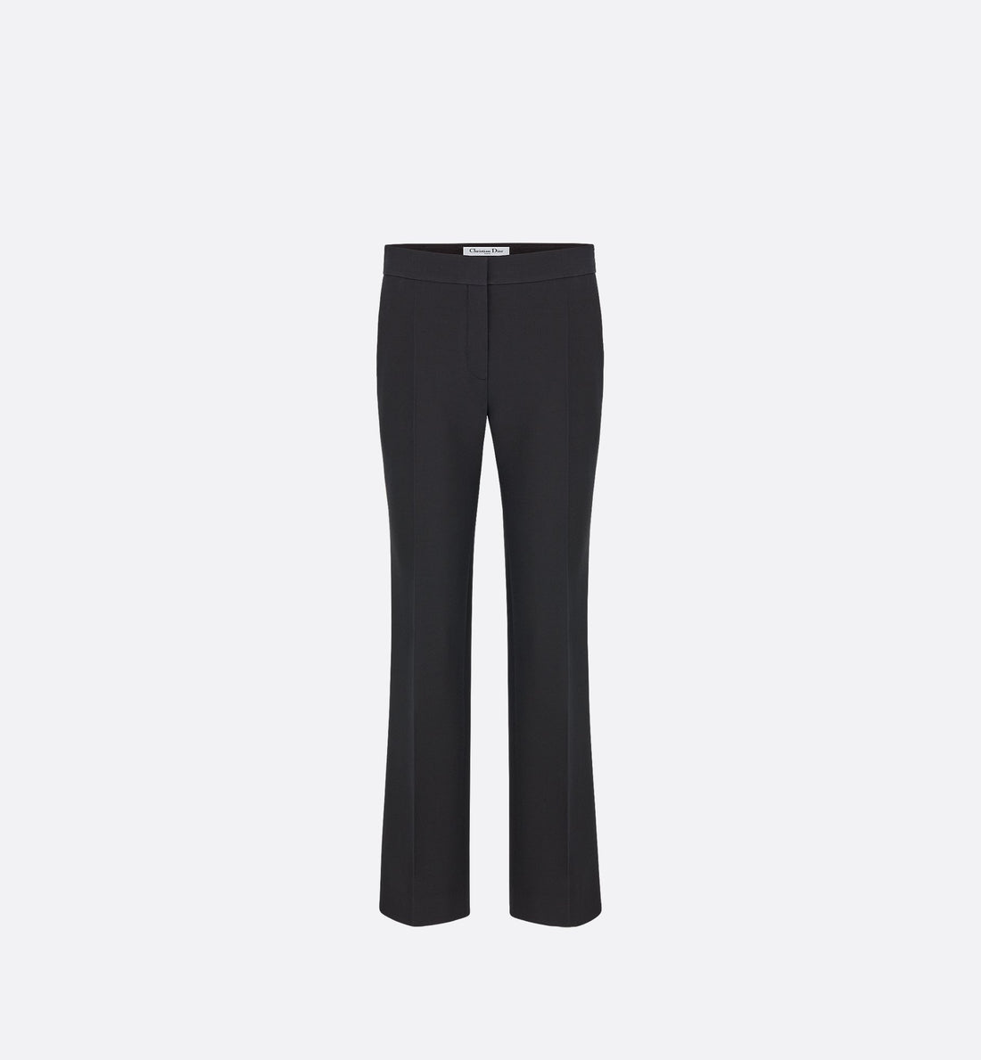 Straight Pants Black Wool And Silk