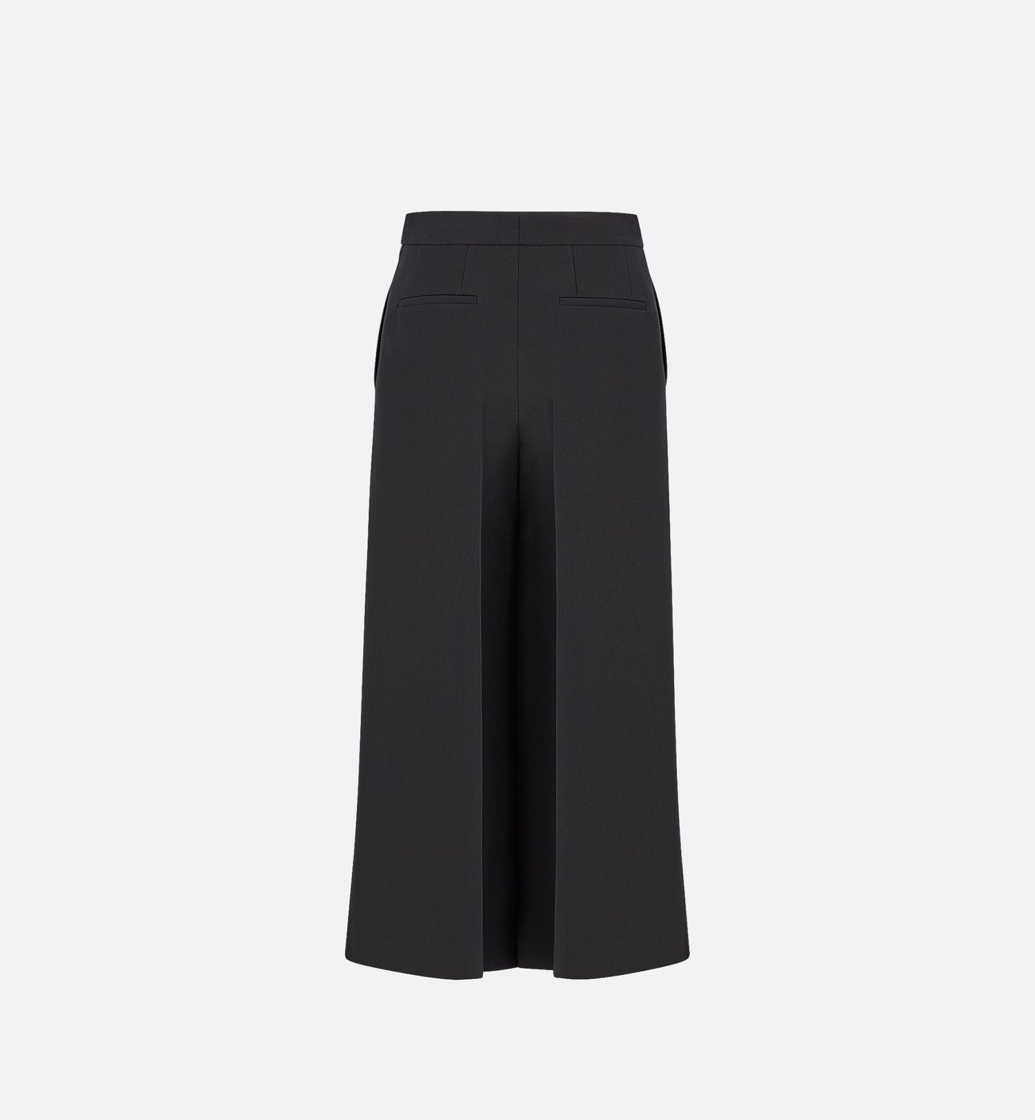 Cropped Pants Black Wool And Silk