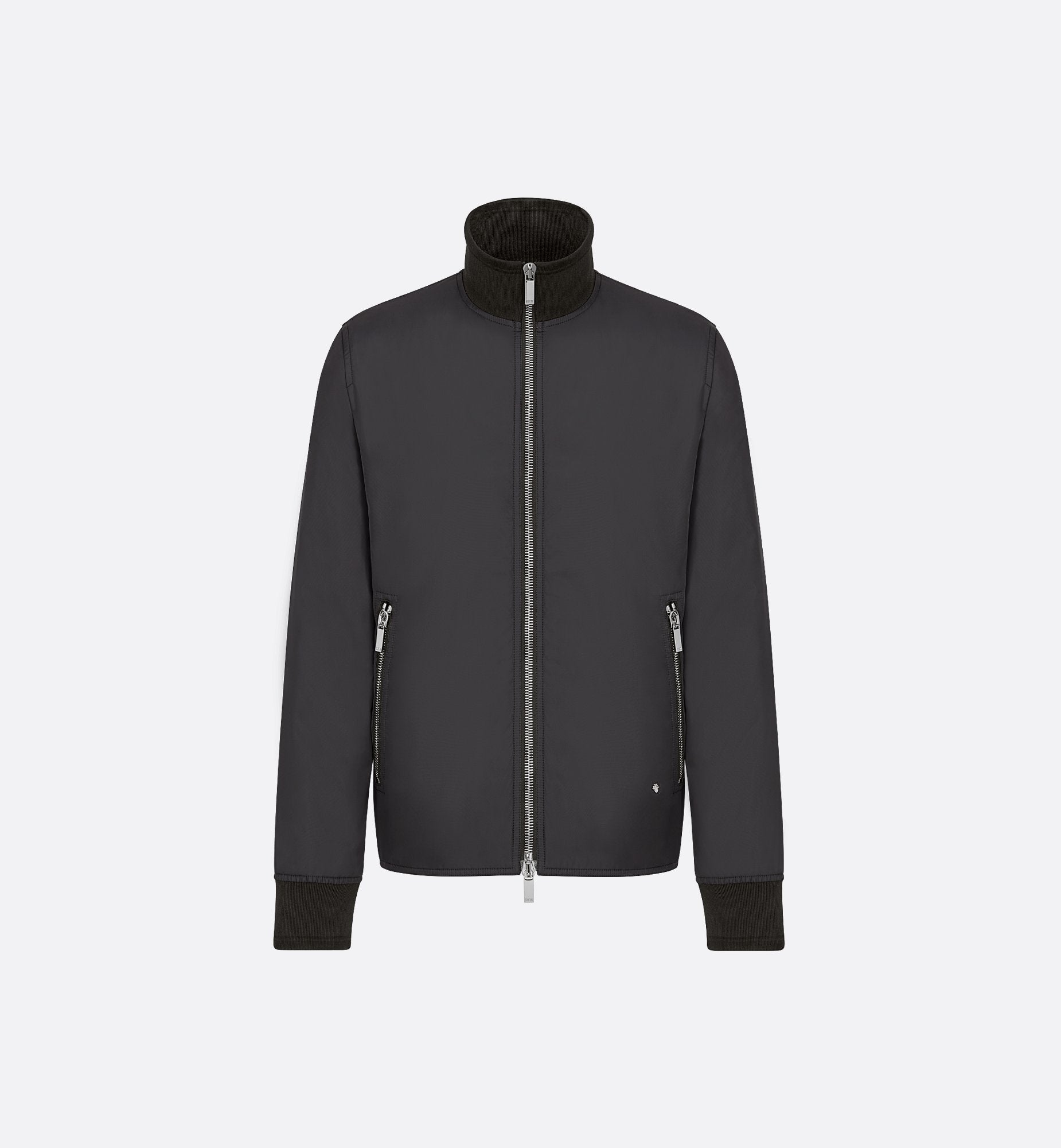 Blouson Jacket With Bee Black Technical Fabric