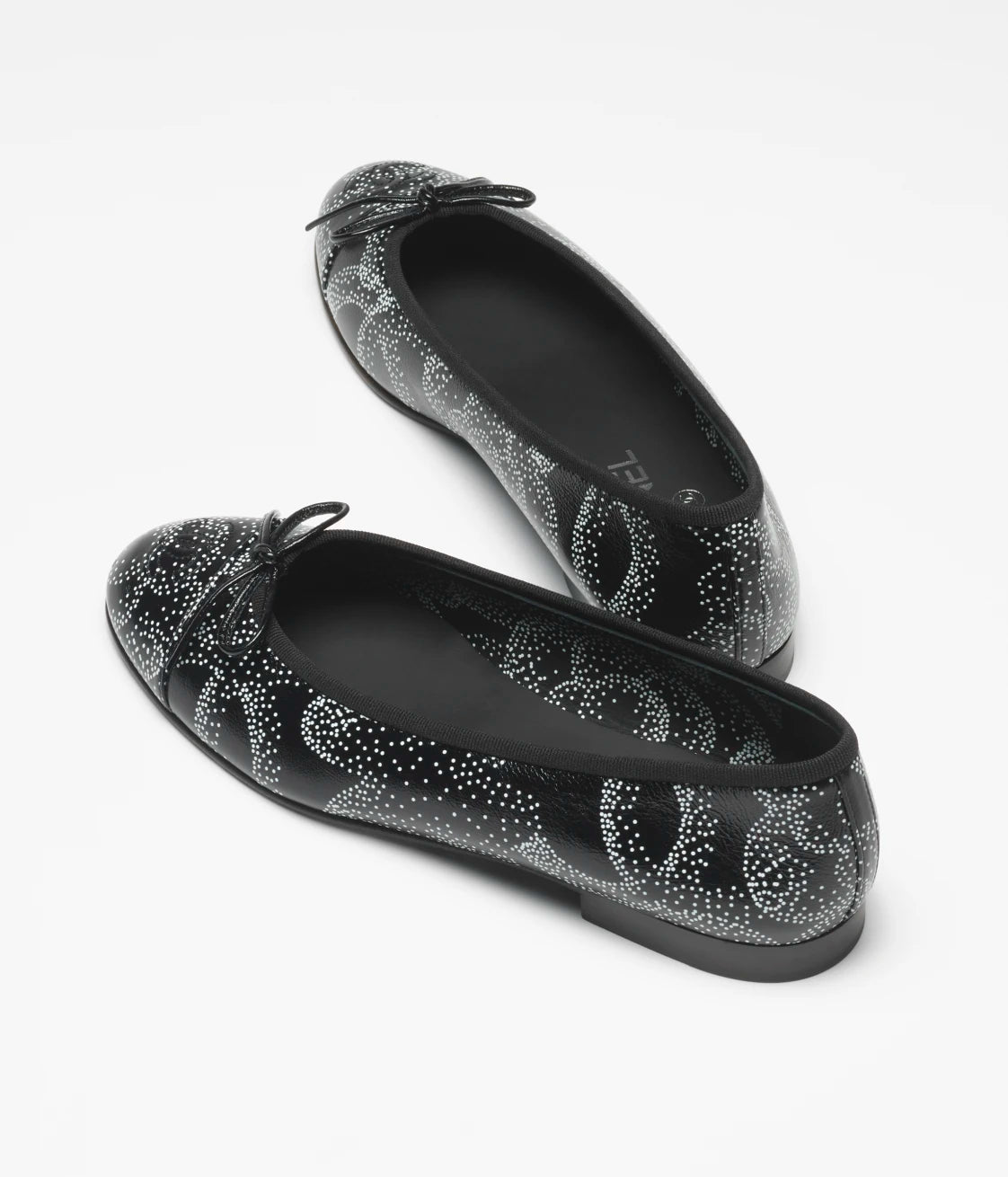 Ballet Flats Printed Calfskin Black and White