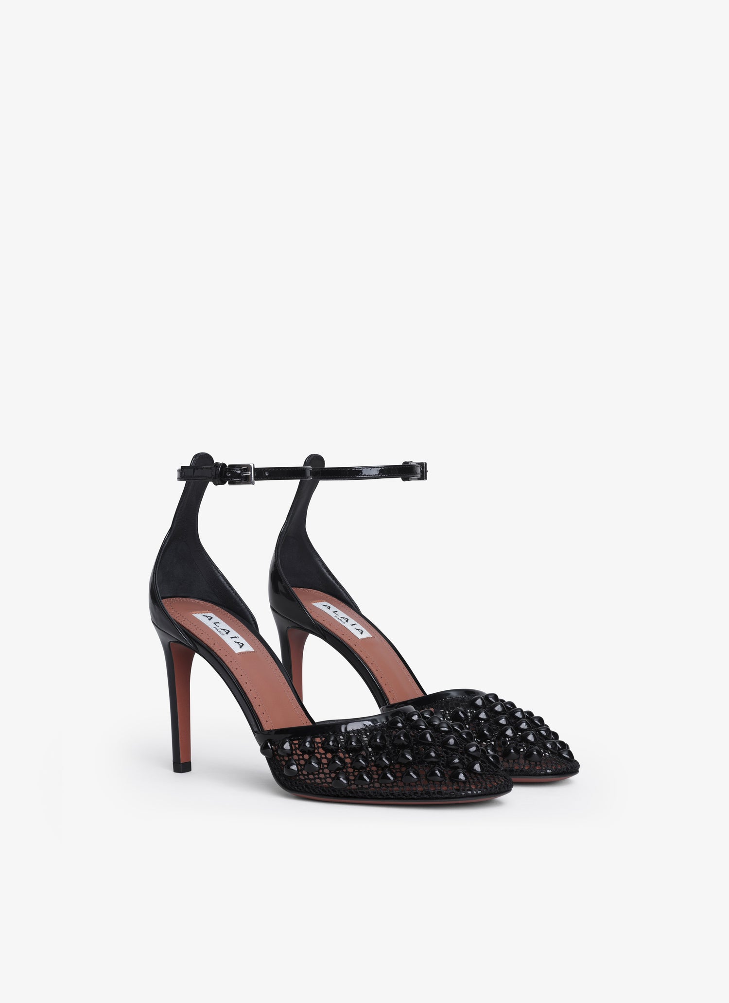 High Fishnet Pumps With Studs