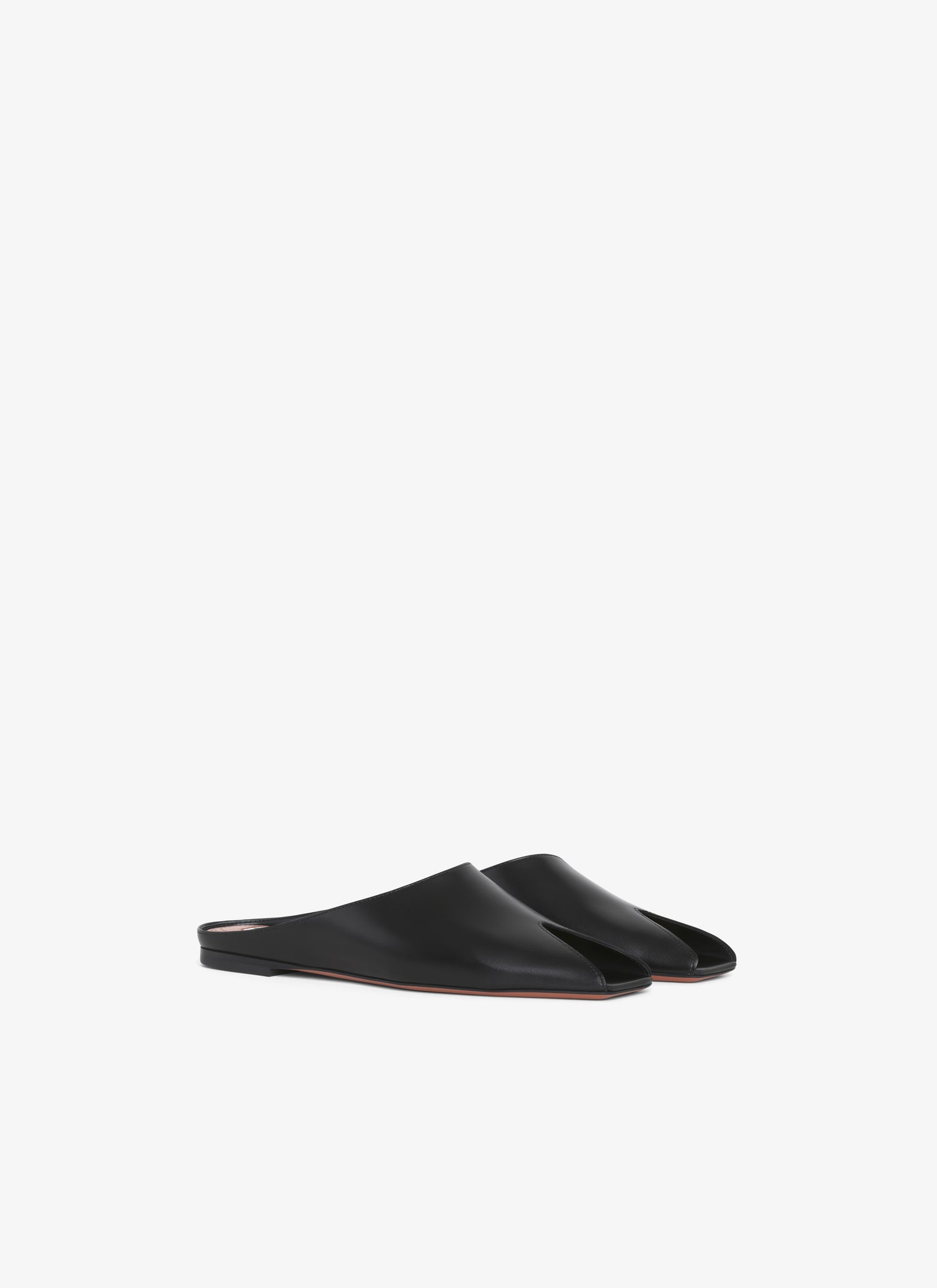 Spike Flat Mules In Calfskin