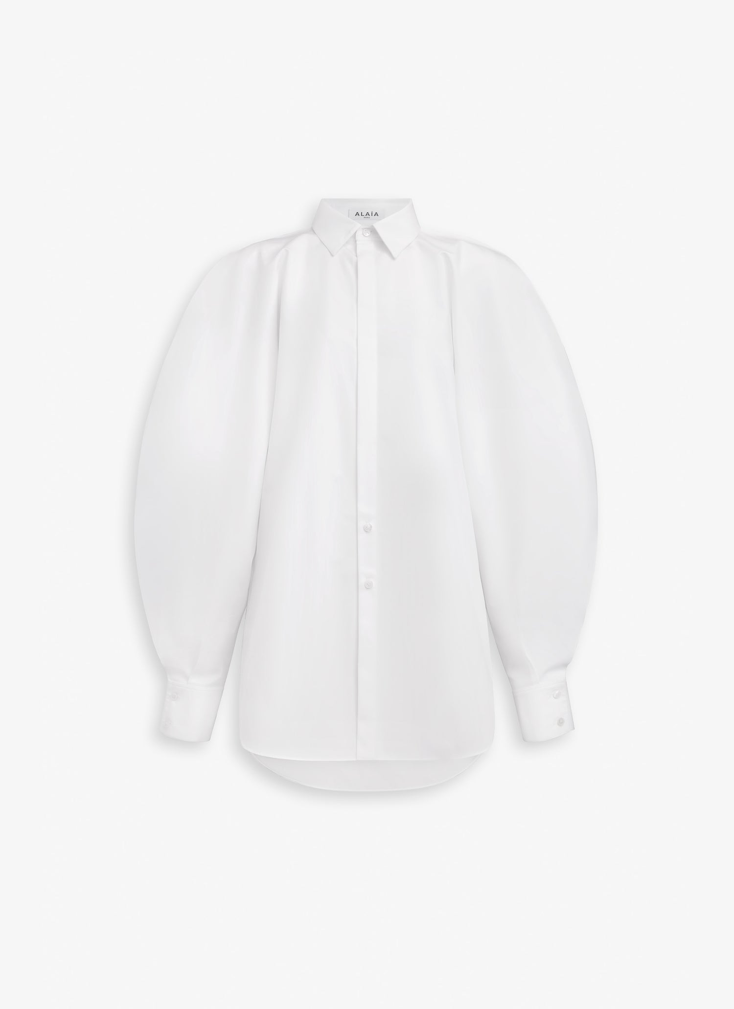 Balloon Sleeve Shirt In Cotton Poplin