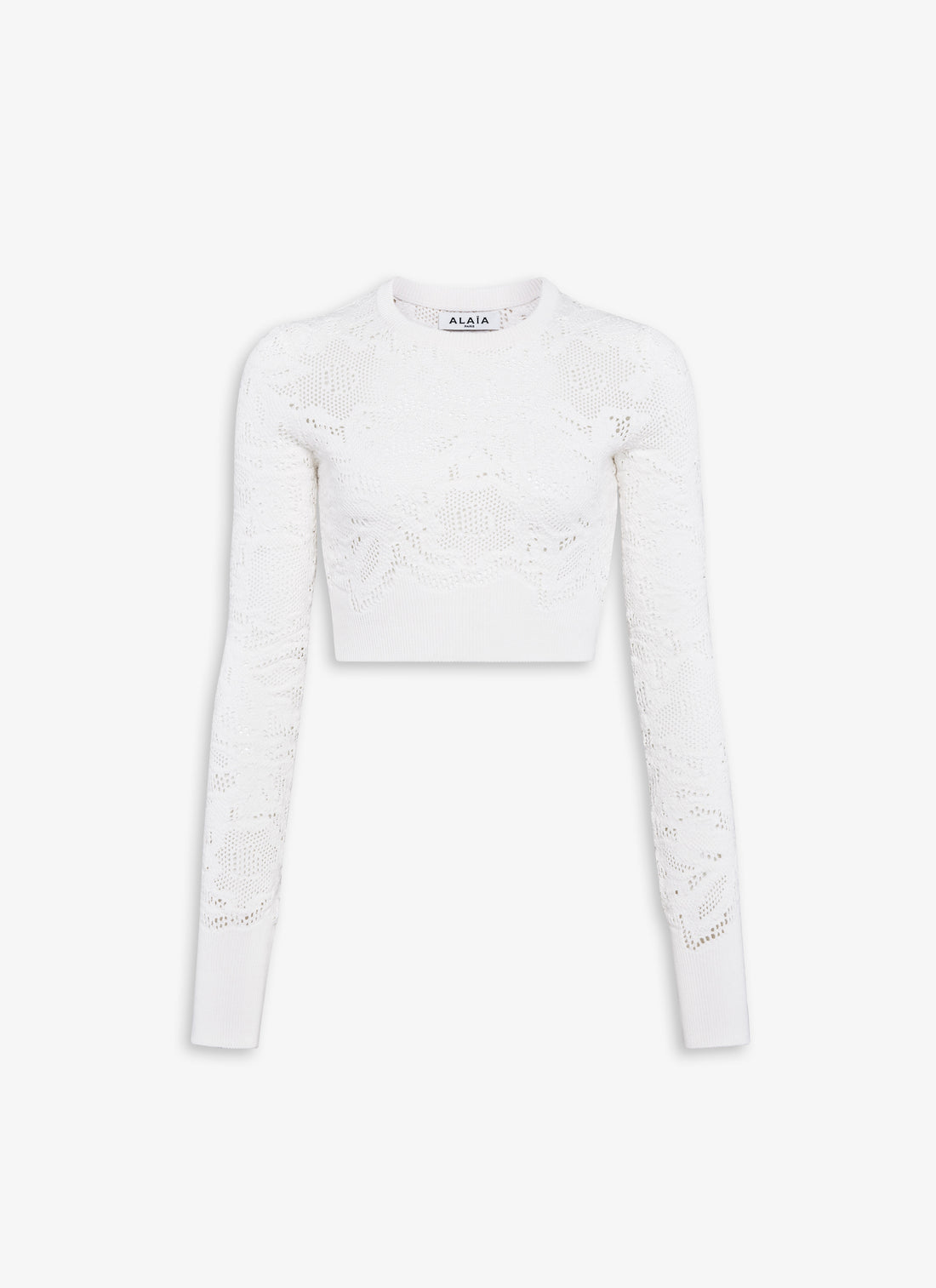 Long Sleeve Top In Pique Lace Knit