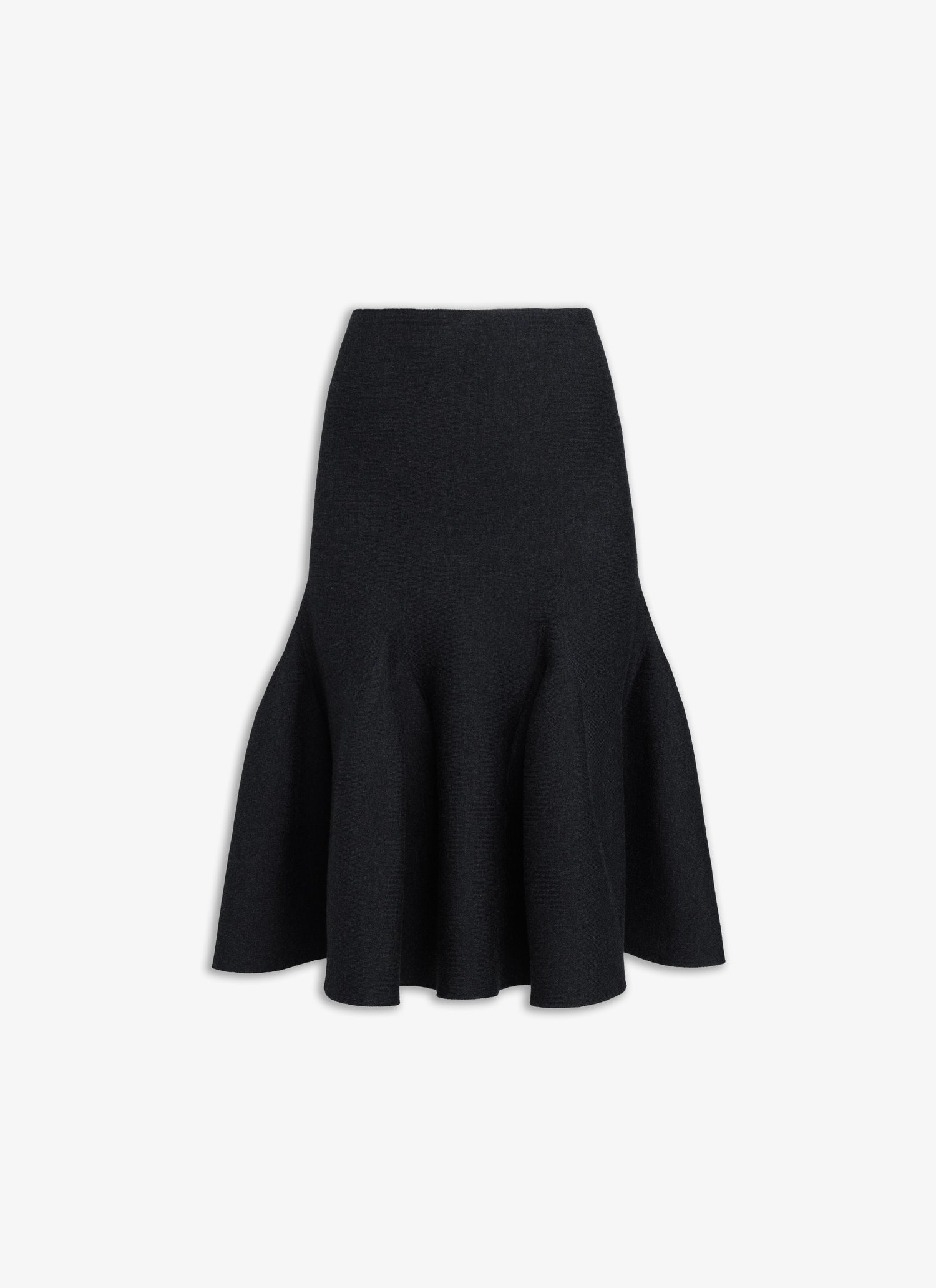 Midi Skirt In Sculptural Godet Knit