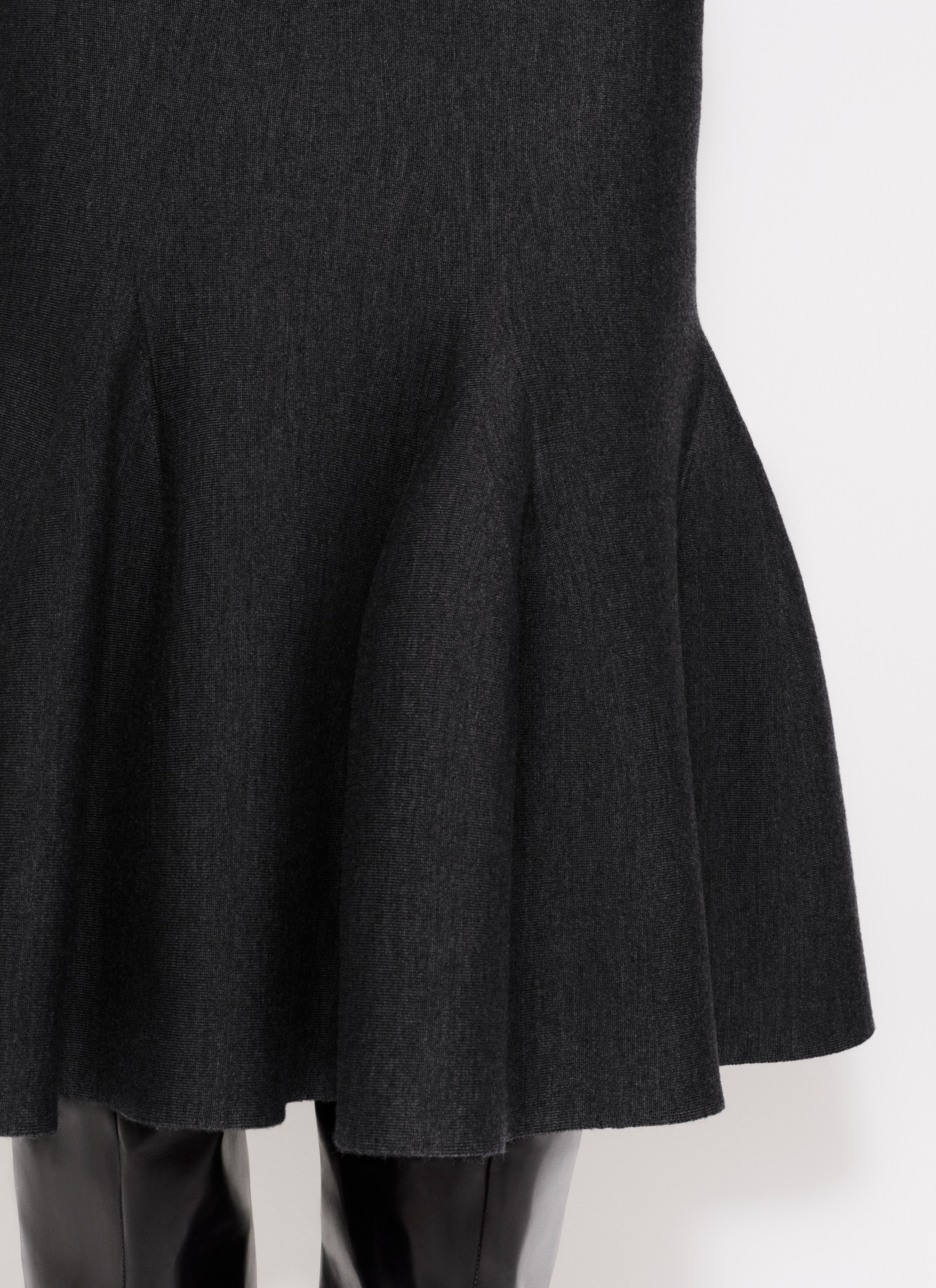 Midi Skirt In Sculptural Godet Knit