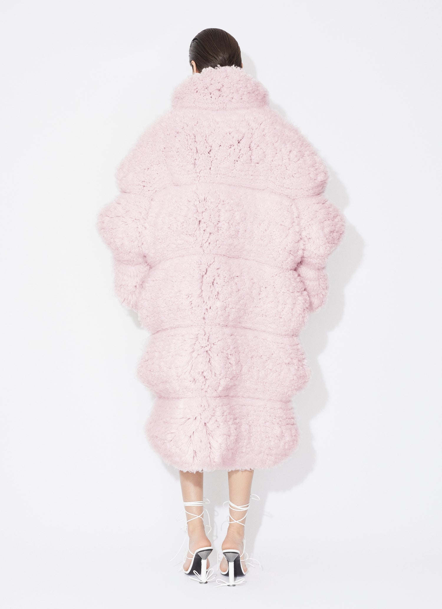 Bubble Coat In Knitted Fur