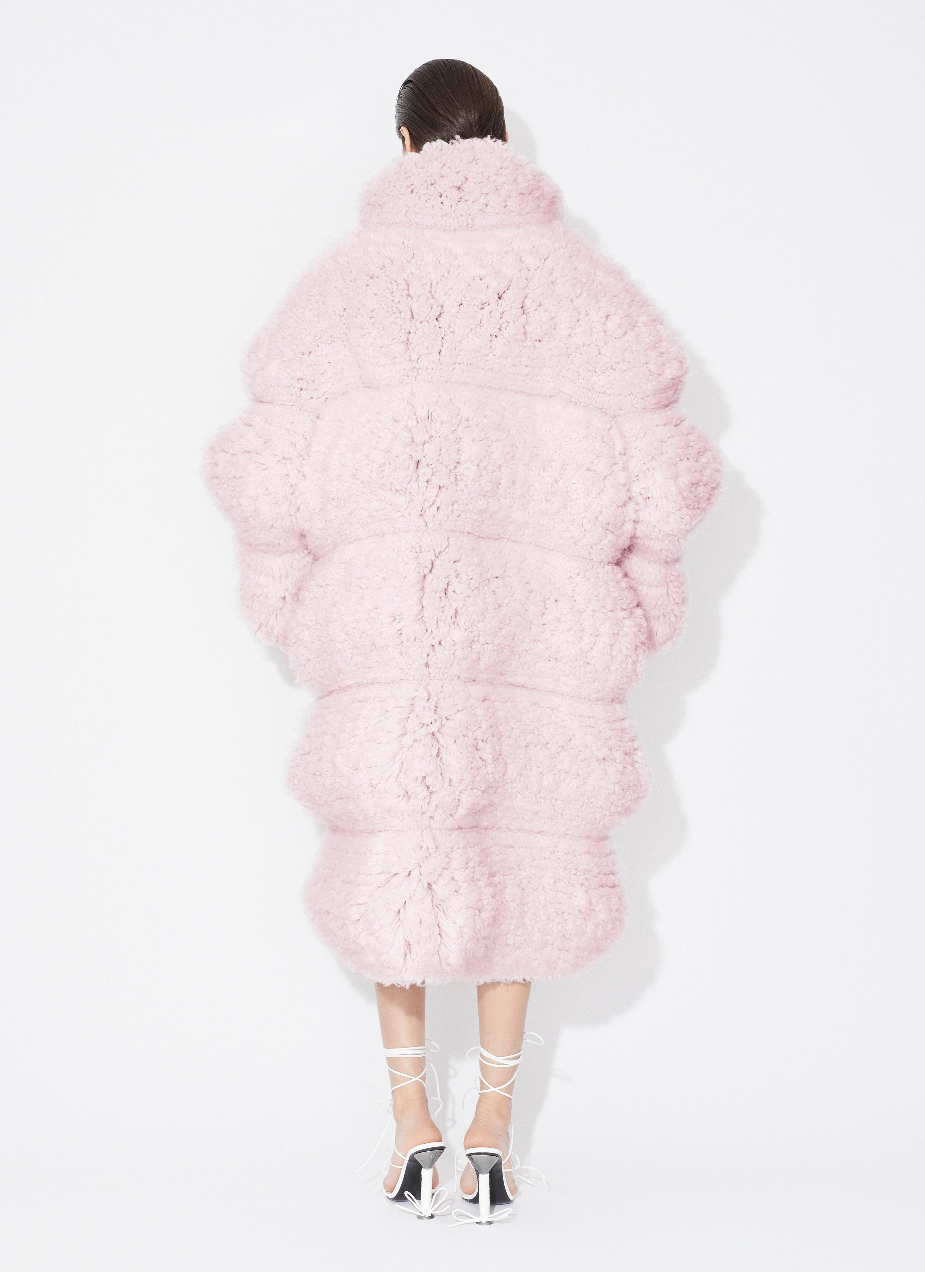 Bubble Coat In Knitted Fur