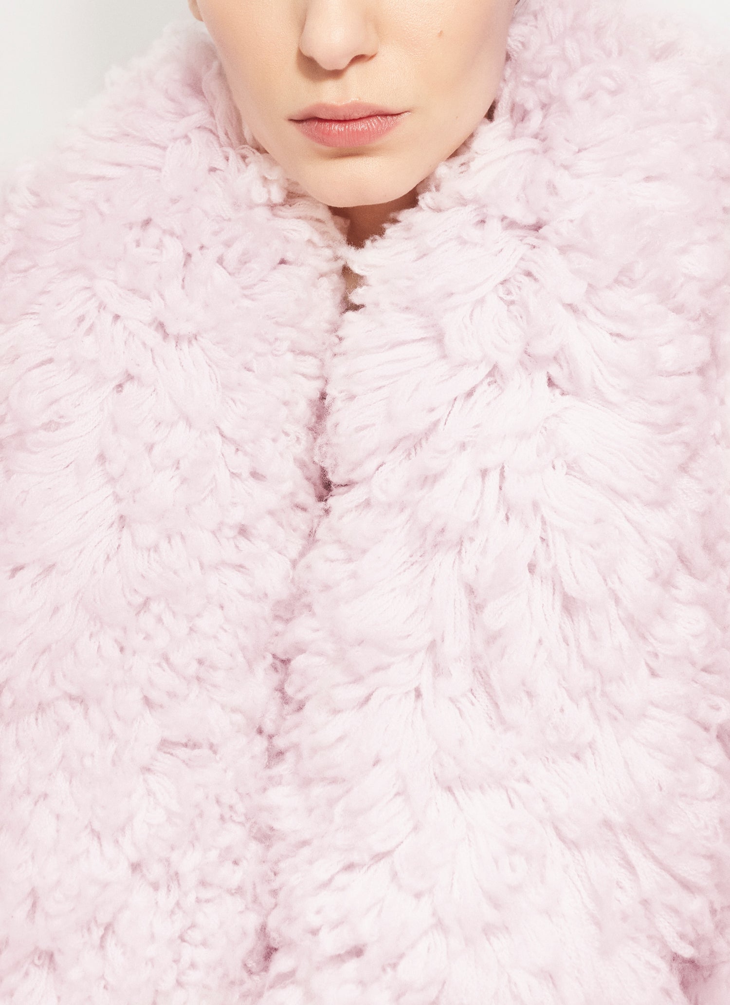 Bubble Coat In Knitted Fur