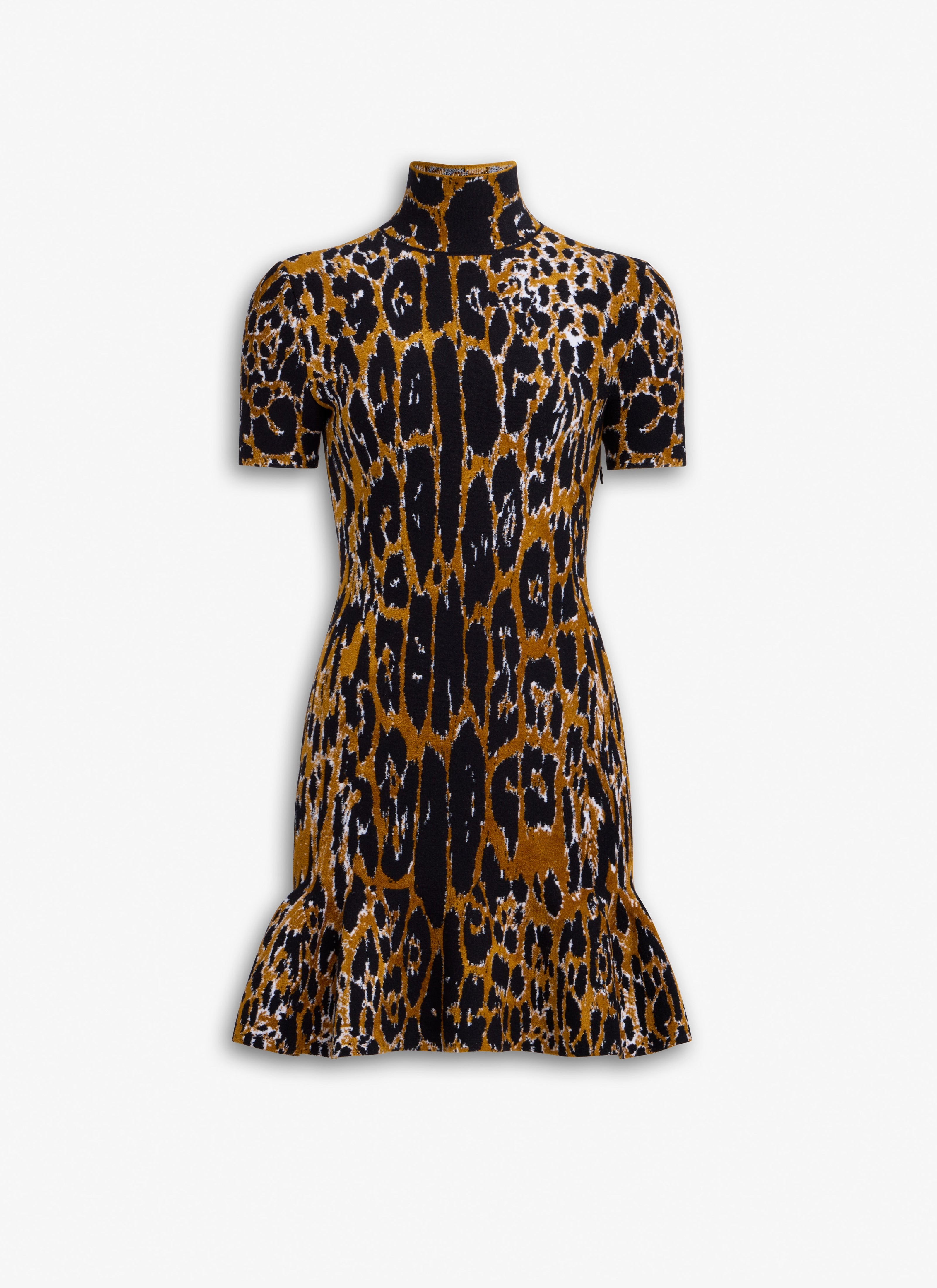 Skater Dress In Leopard Jacquard Knit