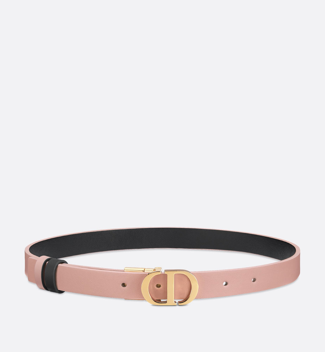 30 Montaigne Reversible Belt Powder Pink And Black Smooth Calfskin 20 mm