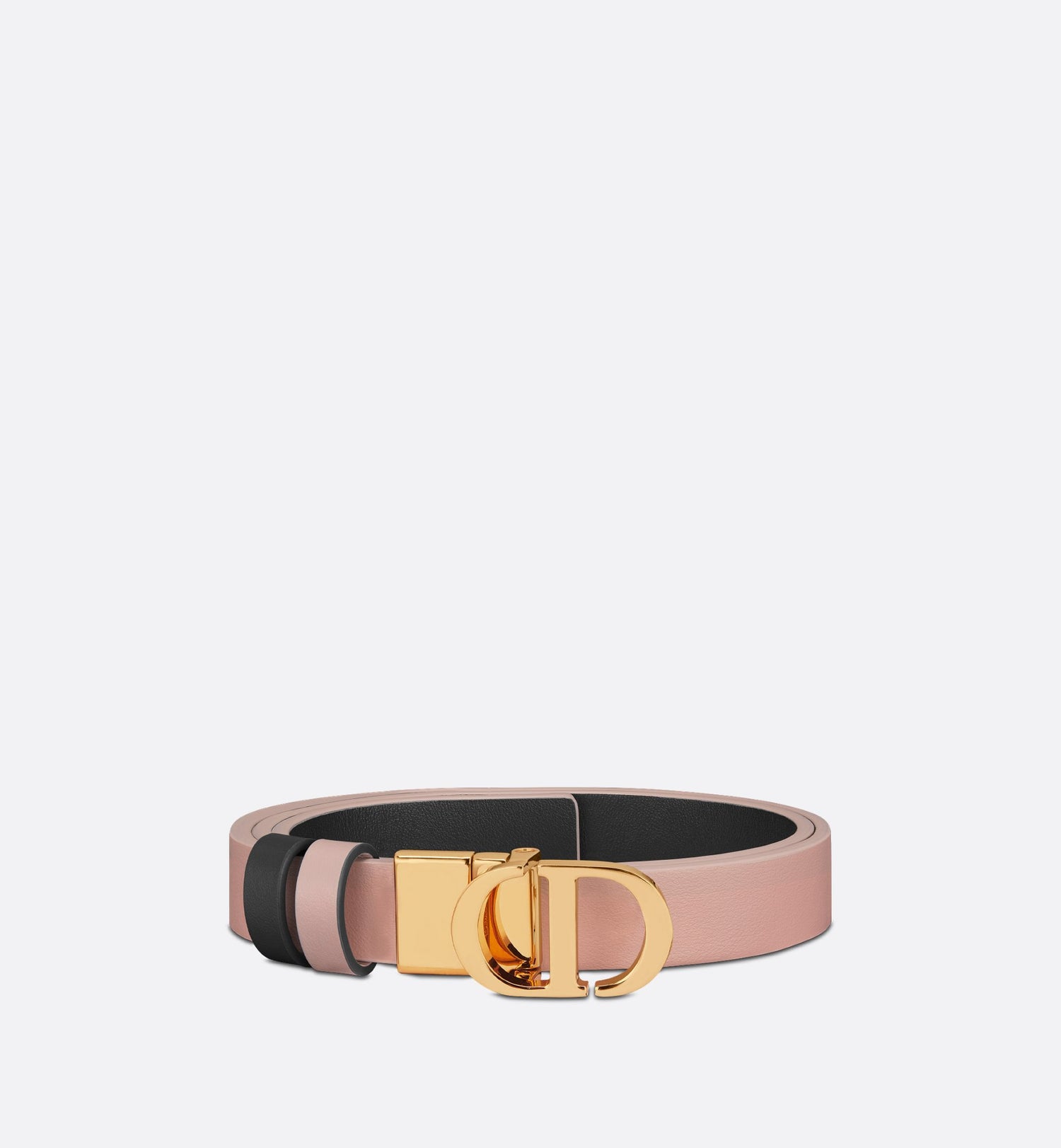 30 Montaigne Reversible Belt Powder Pink And Black Smooth Calfskin 20 mm