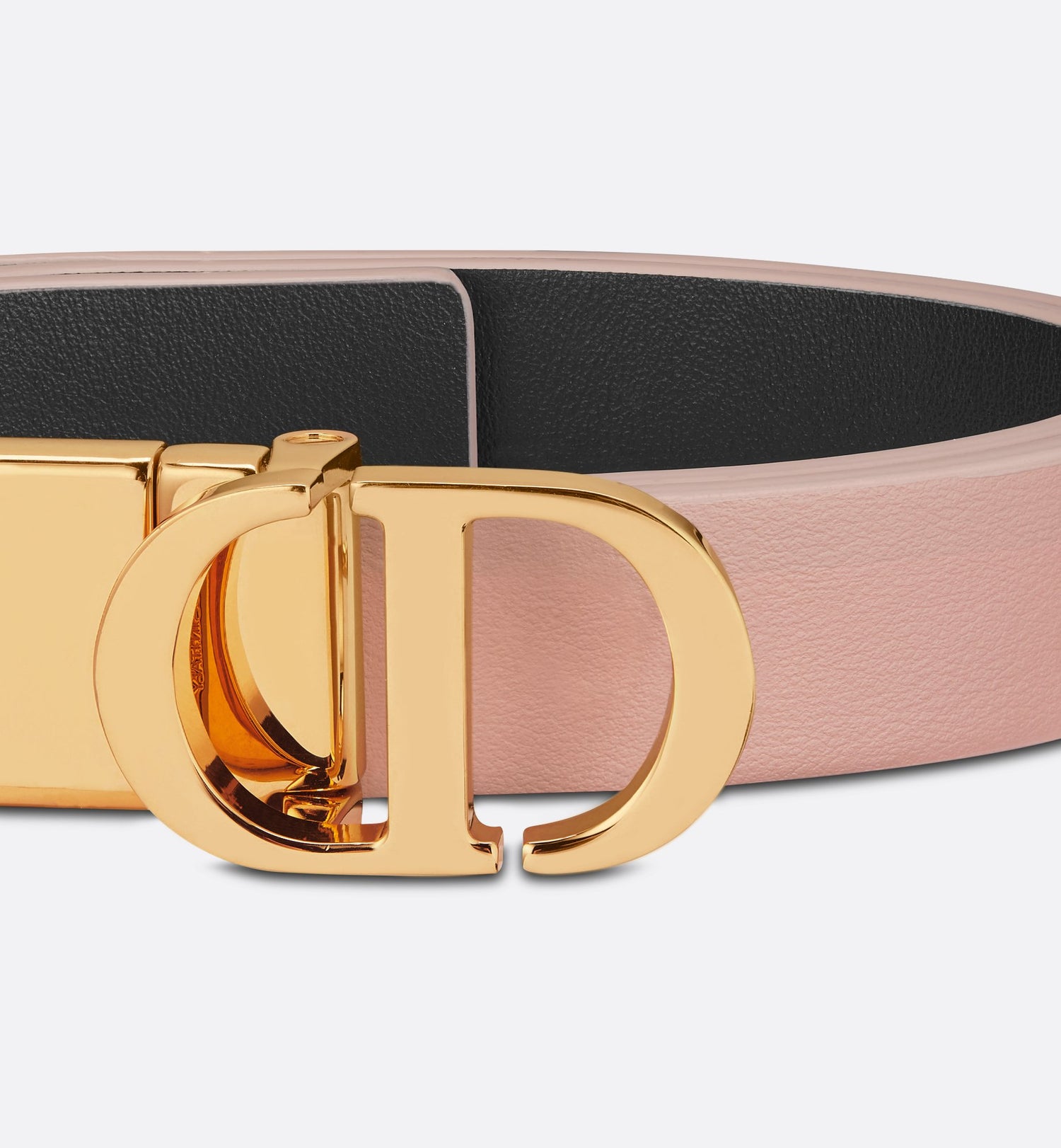 30 Montaigne Reversible Belt Powder Pink And Black Smooth Calfskin 20 mm