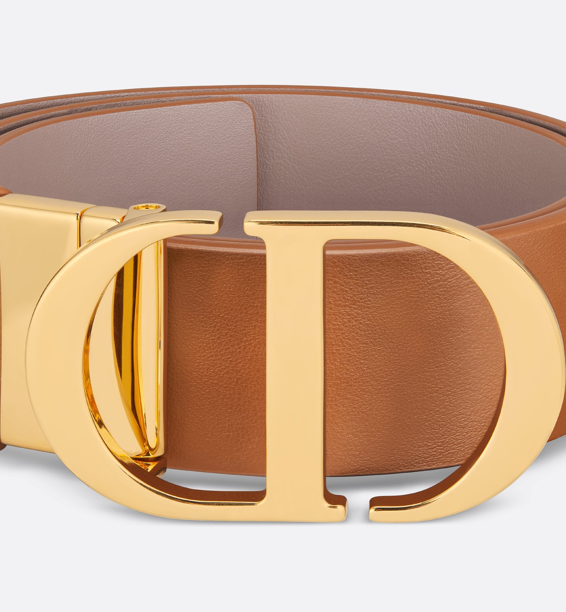 30 Montaigne Reversible Belt Golden Saddle And Warm Taupe Smooth Calfskin 35 mm