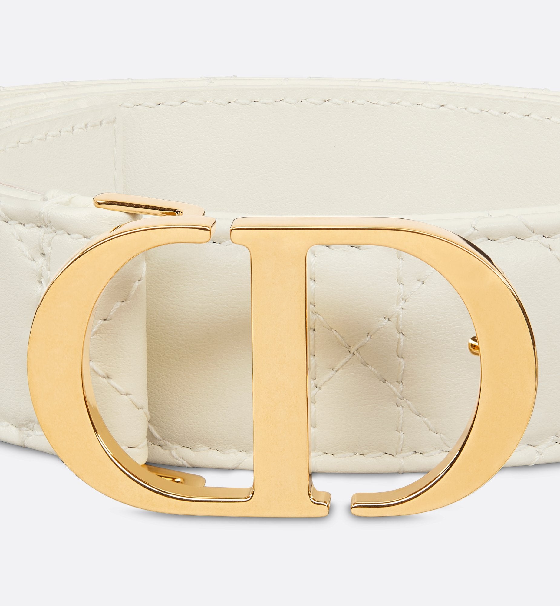 30 Montaigne Belt Latte Cannage Calfskin 30 mm