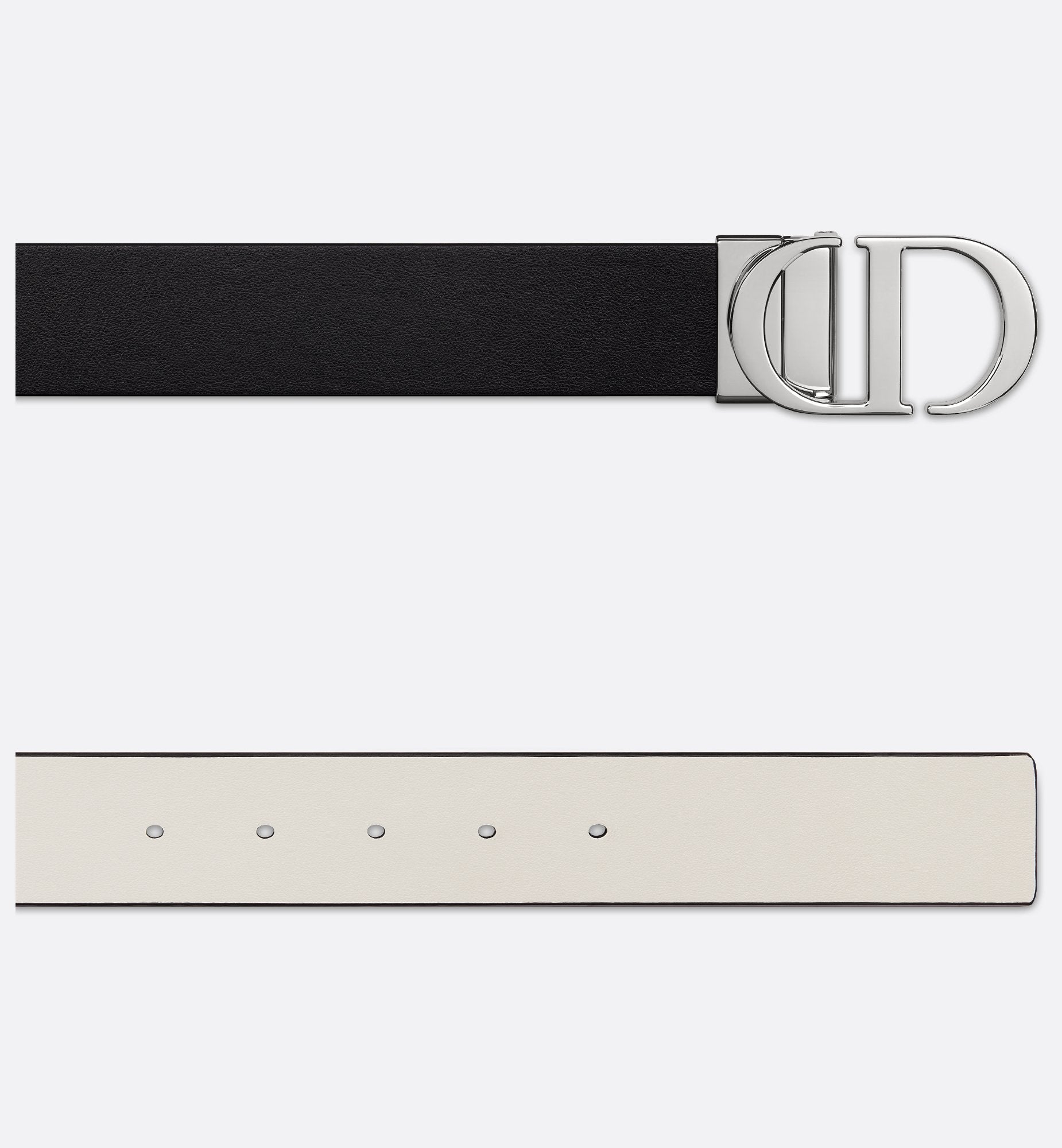 30 Montaigne Reversible Belt Black And White Smooth Calfskin 35 mm